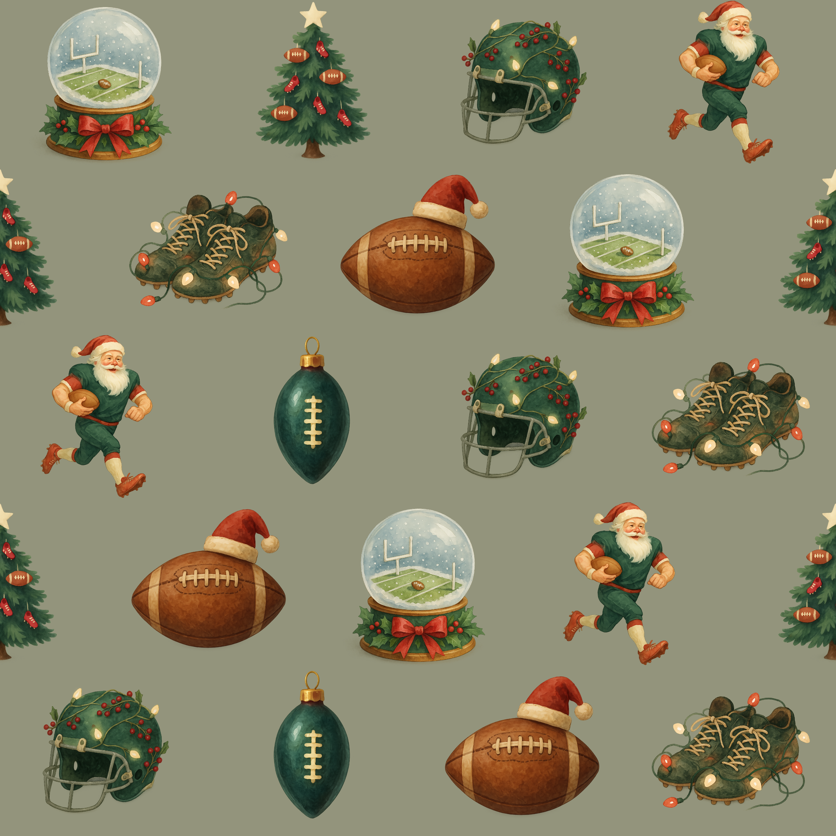 Christmas Football Fan Gift Wrap - Festive Sports Holiday Design - Photo 2
