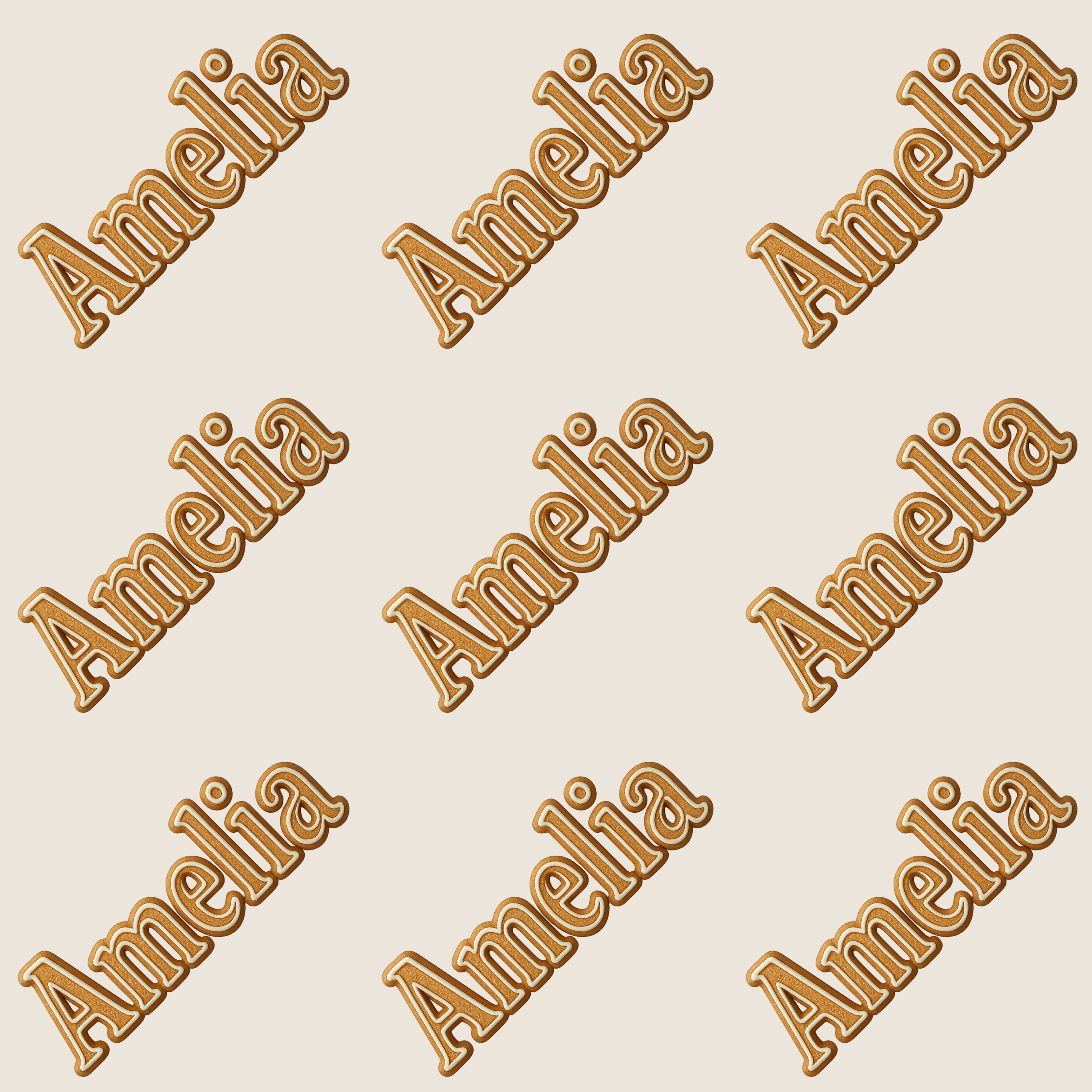 Gingerbread Script Christmas Wrap - Add Your Name Custom Design - Photo 2