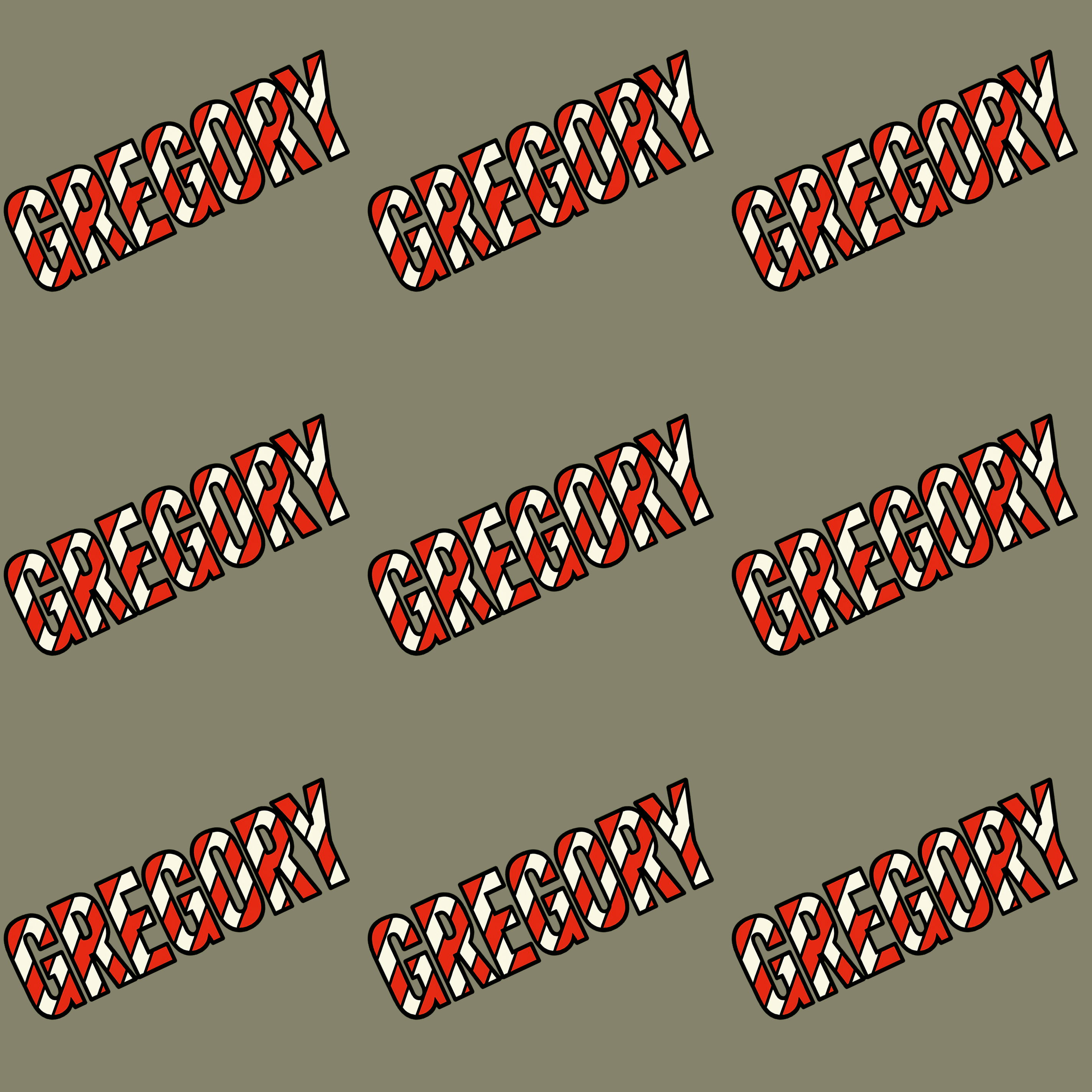 Personalizable Christmas Wrapping Paper - Bold Striped Name Design - Photo 2