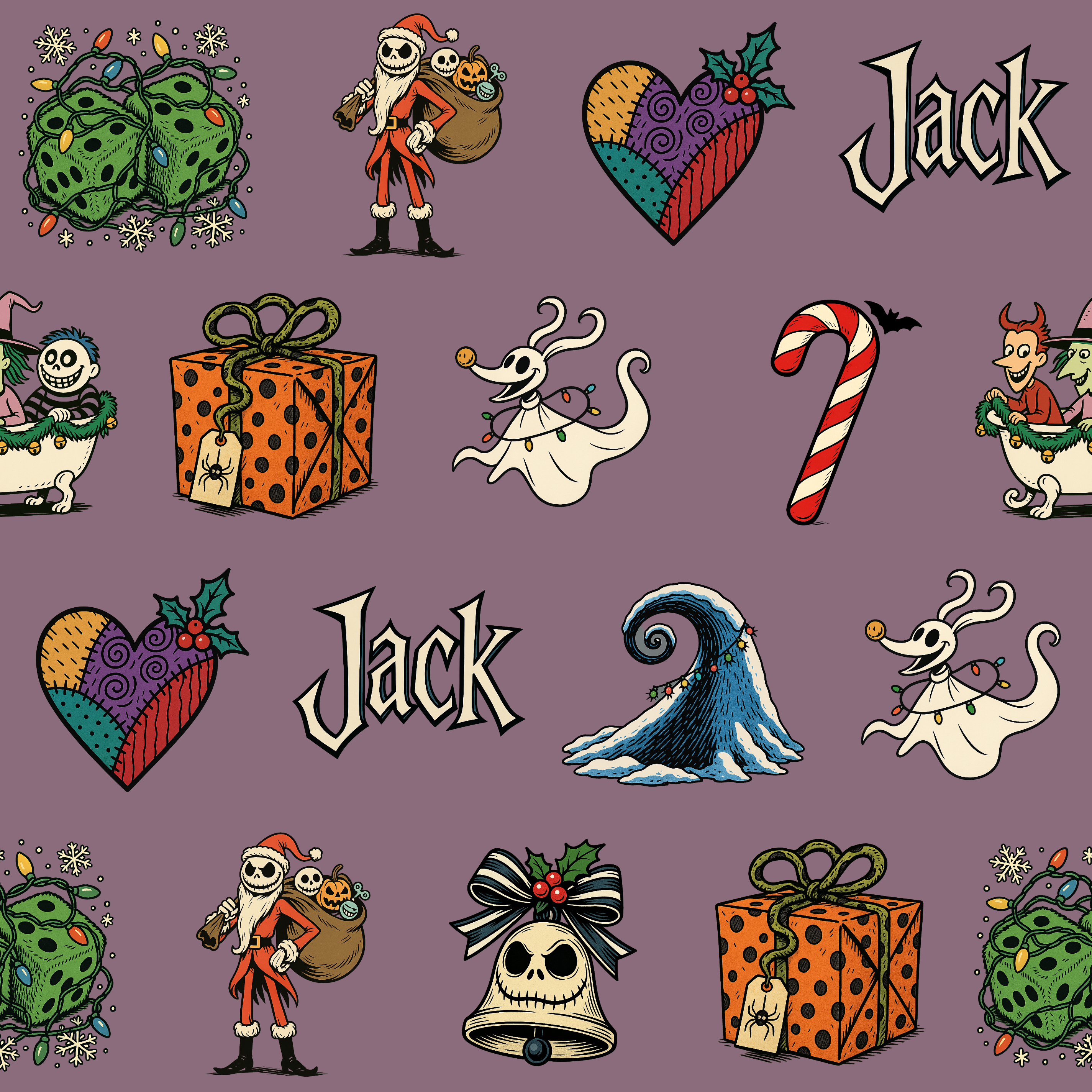 Haunted Christmas Gift Wrap - Dark Fantasy Theme - Custom Name Holiday Paper - Photo 2