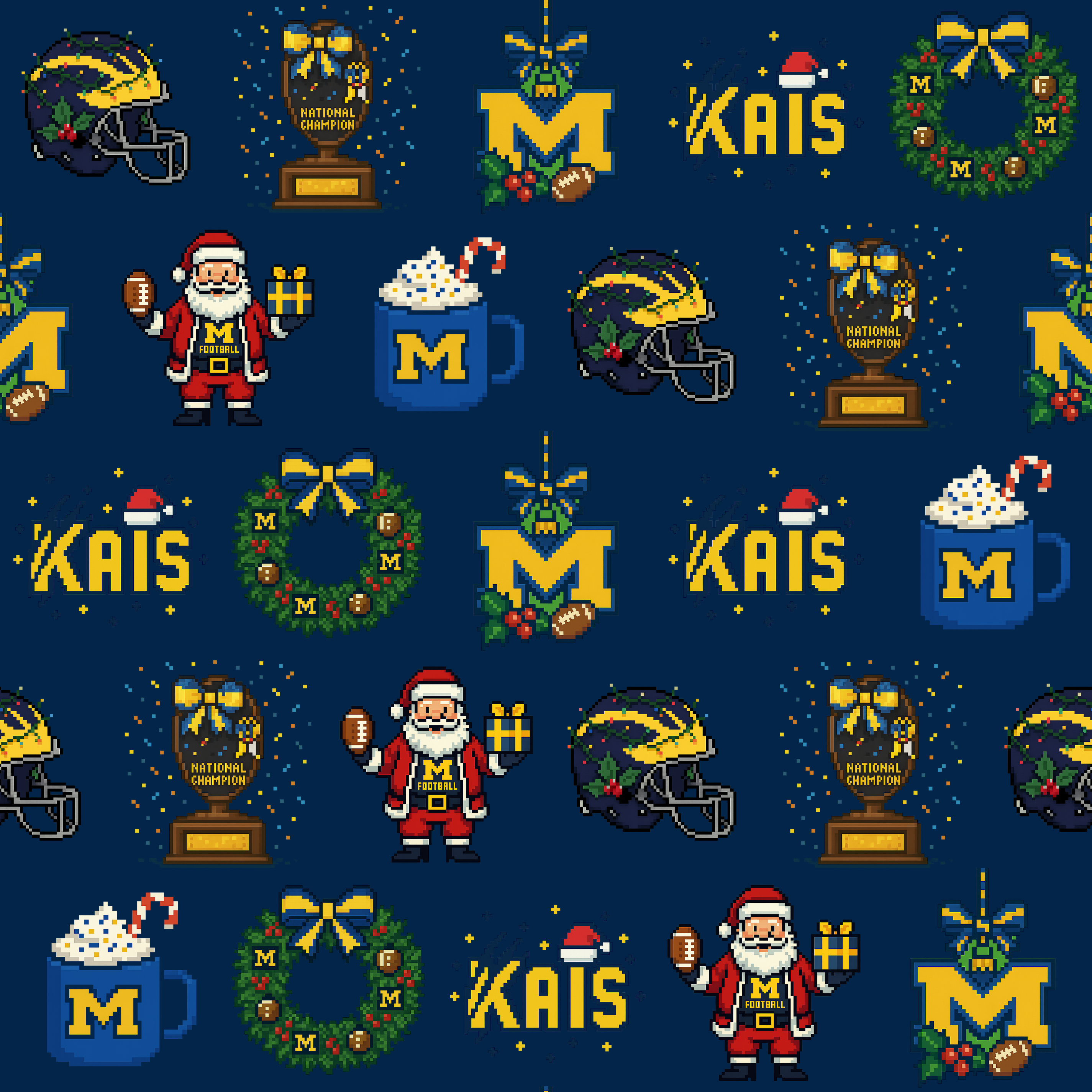 Festive Wolverines Holiday Paper - Retro 8-Bit Game Day Cheer - Photo 2