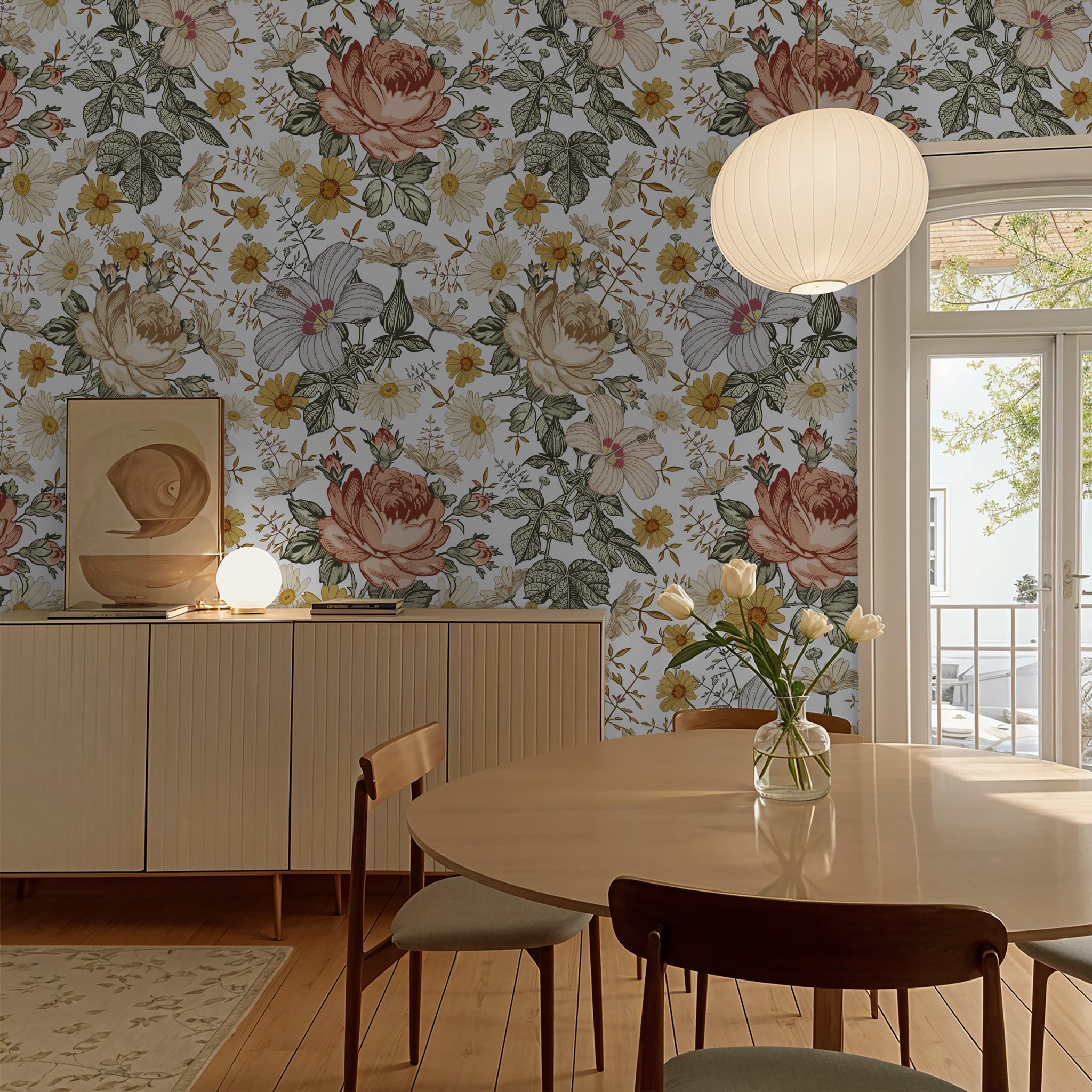 Nora (White) Wallpaper