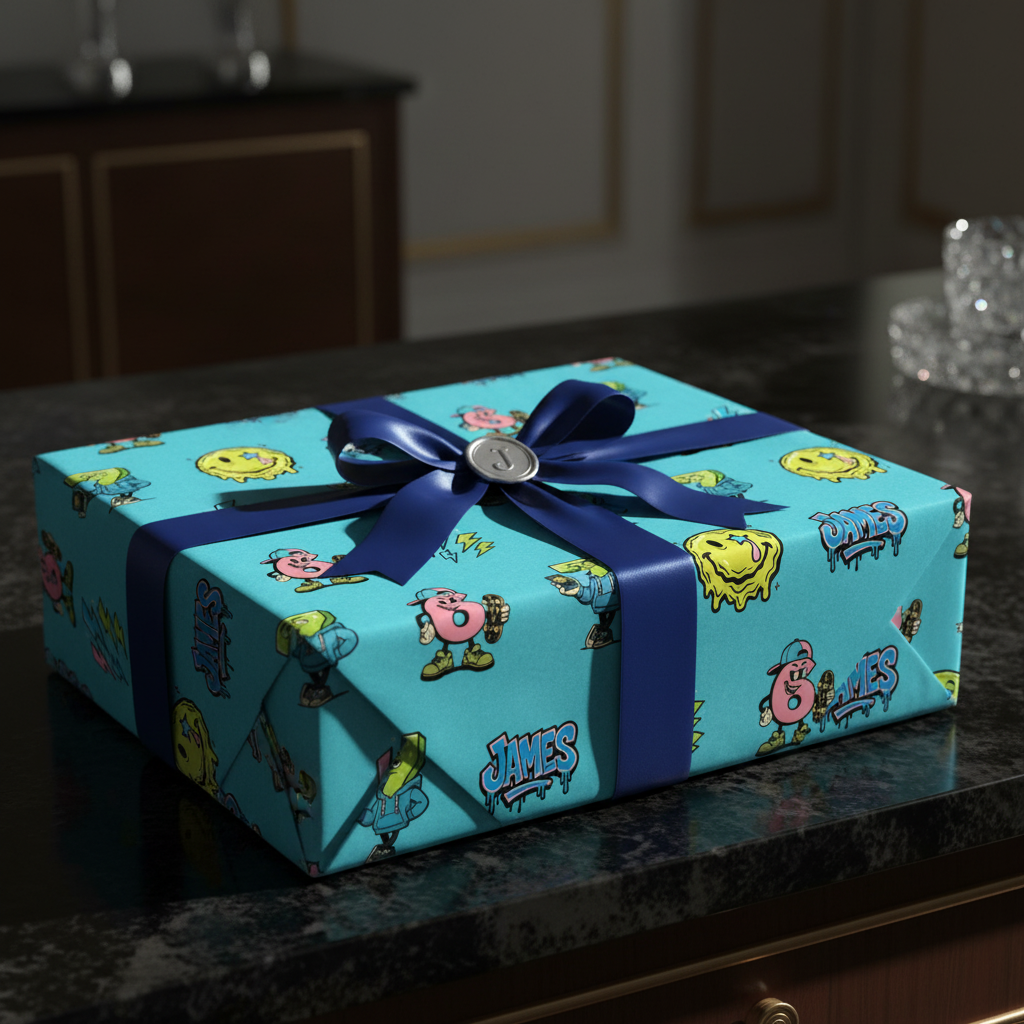 Gen Z Christmas Wrapping Paper - Retro-Comic '6 & 7' Vibe - Photo 6