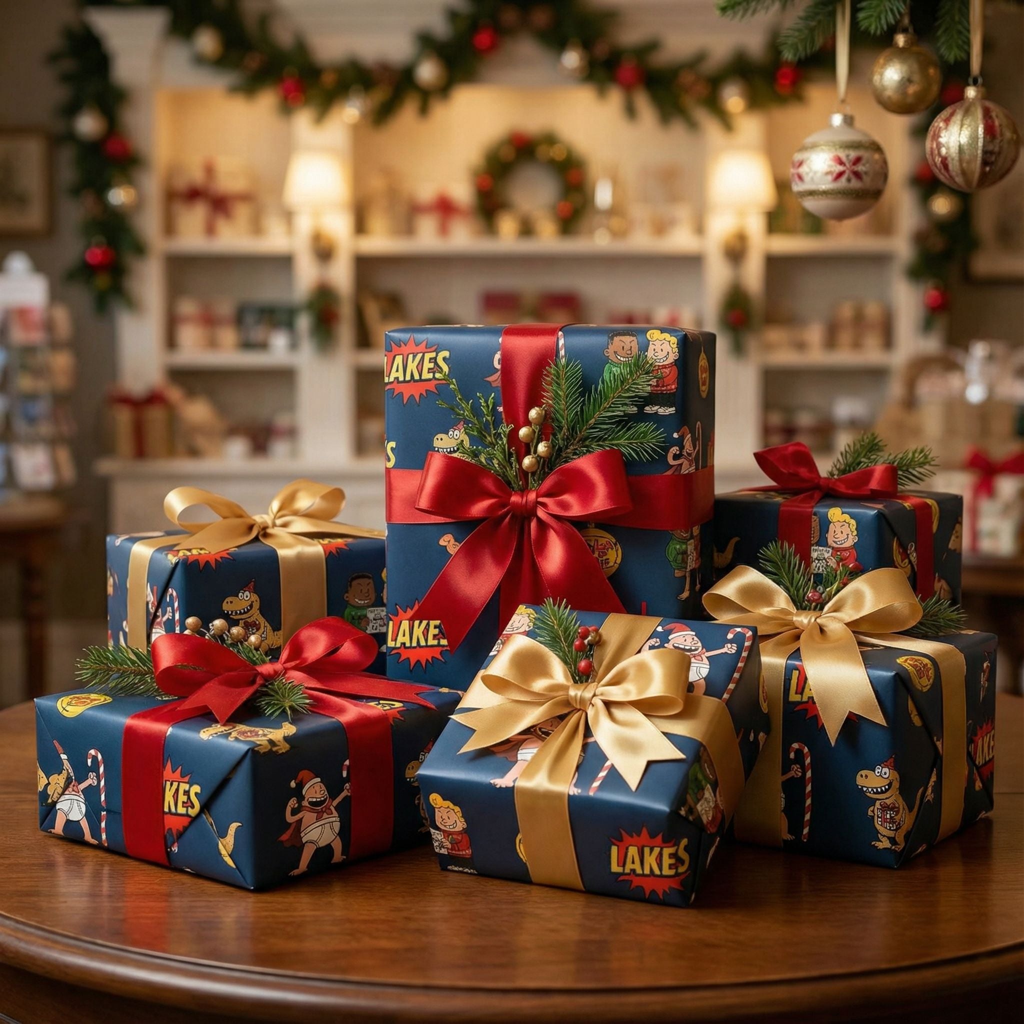 Retro Comic Hero Christmas Wrapping Paper - Action-Packed Festive Design - Photo 8