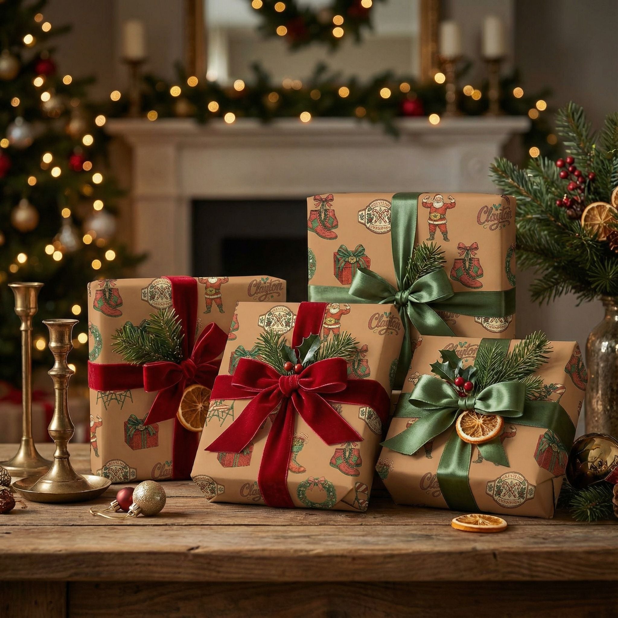 Holiday Wrestling Gift Wrap - Santa's Champion Ring Festive Paper - Photo 6