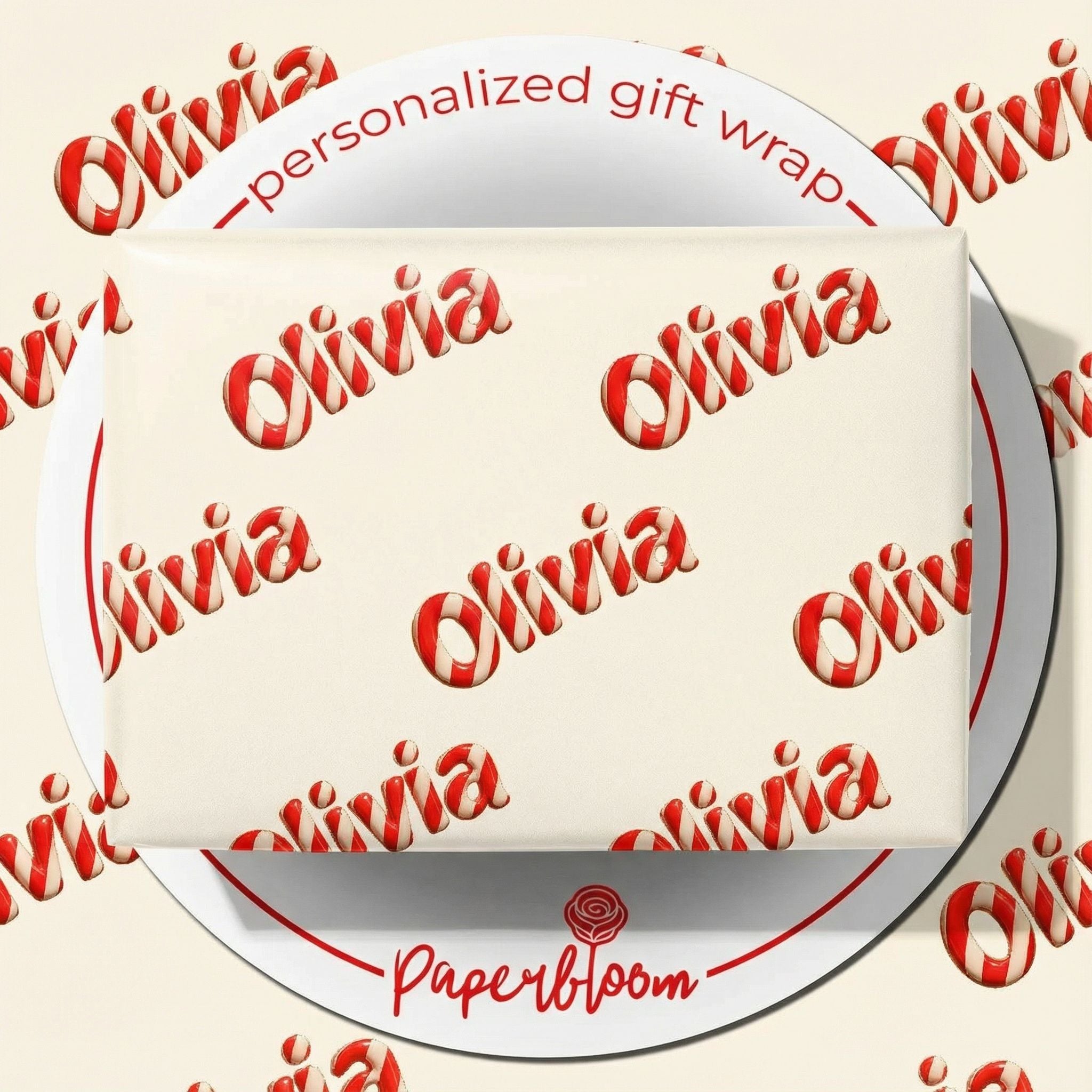 Jolly Candy Cane Custom Wrap - Animated Style Personalized Gifts - Photo 1