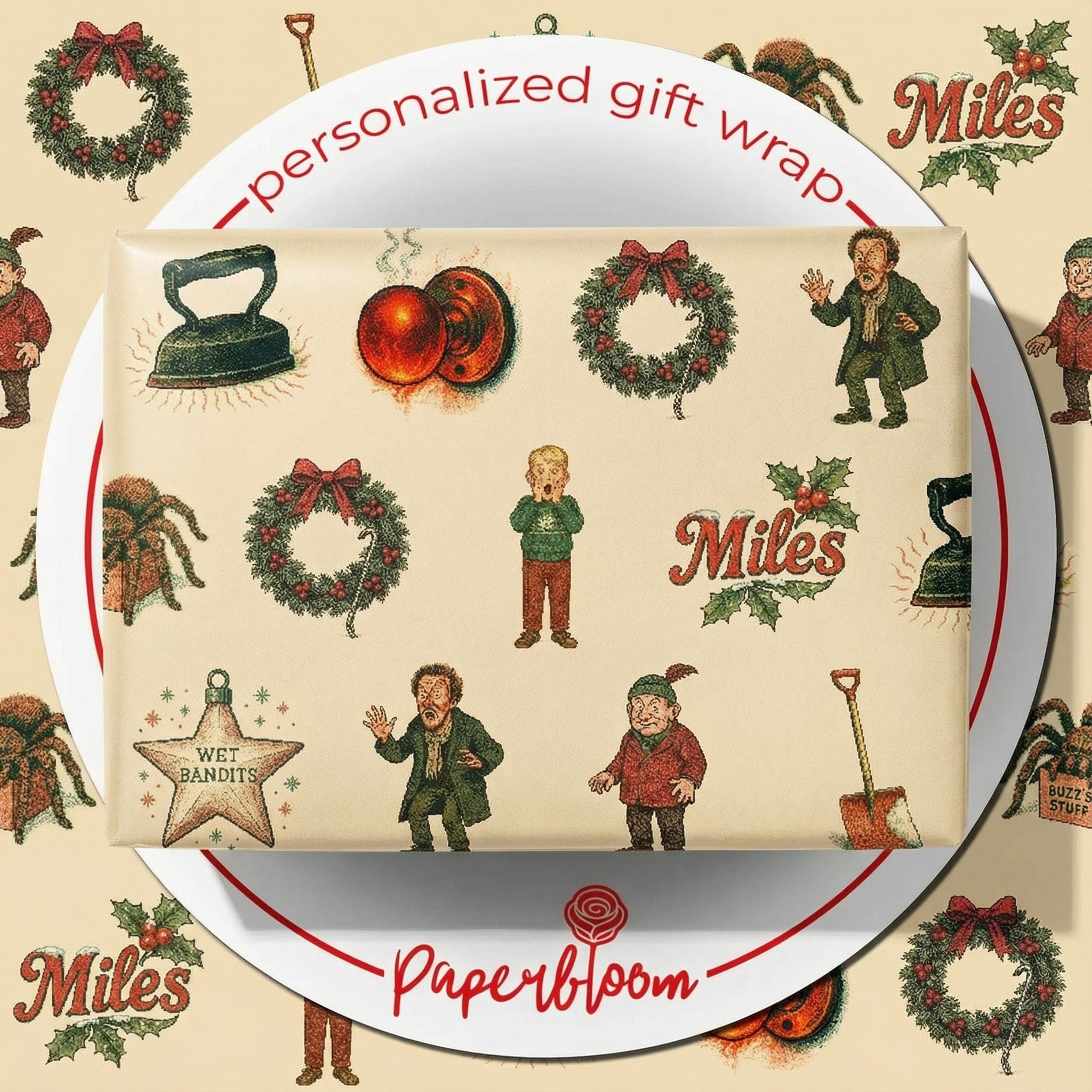 Clever Kid Holiday Surprise Wrap - Bumbling Characters Christmas Paper - Photo 1