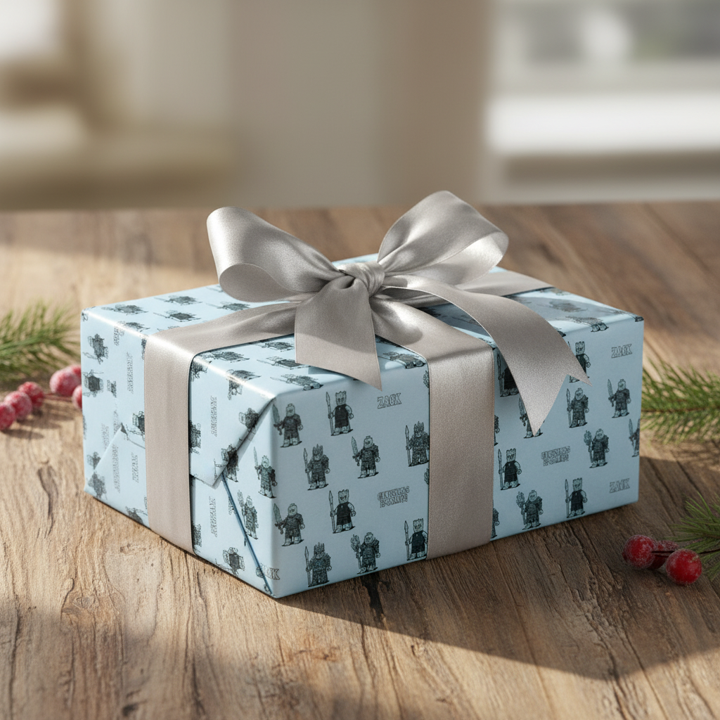 White Walker Gift Wrap - GoT Lego Fan Edition Retro Art Design - Photo 1