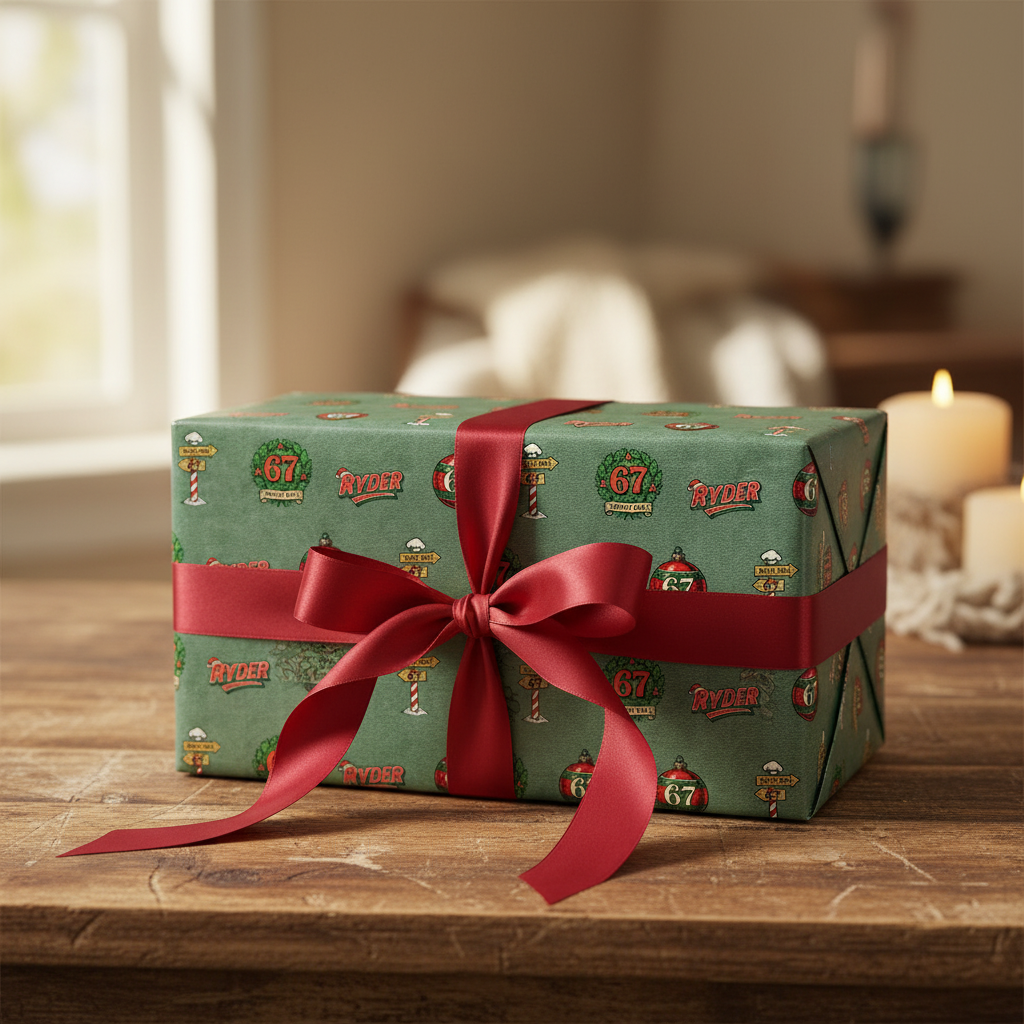 Classic Ryder Christmas Paper - Retro Comic 67 Ornament Wrap - Photo 2