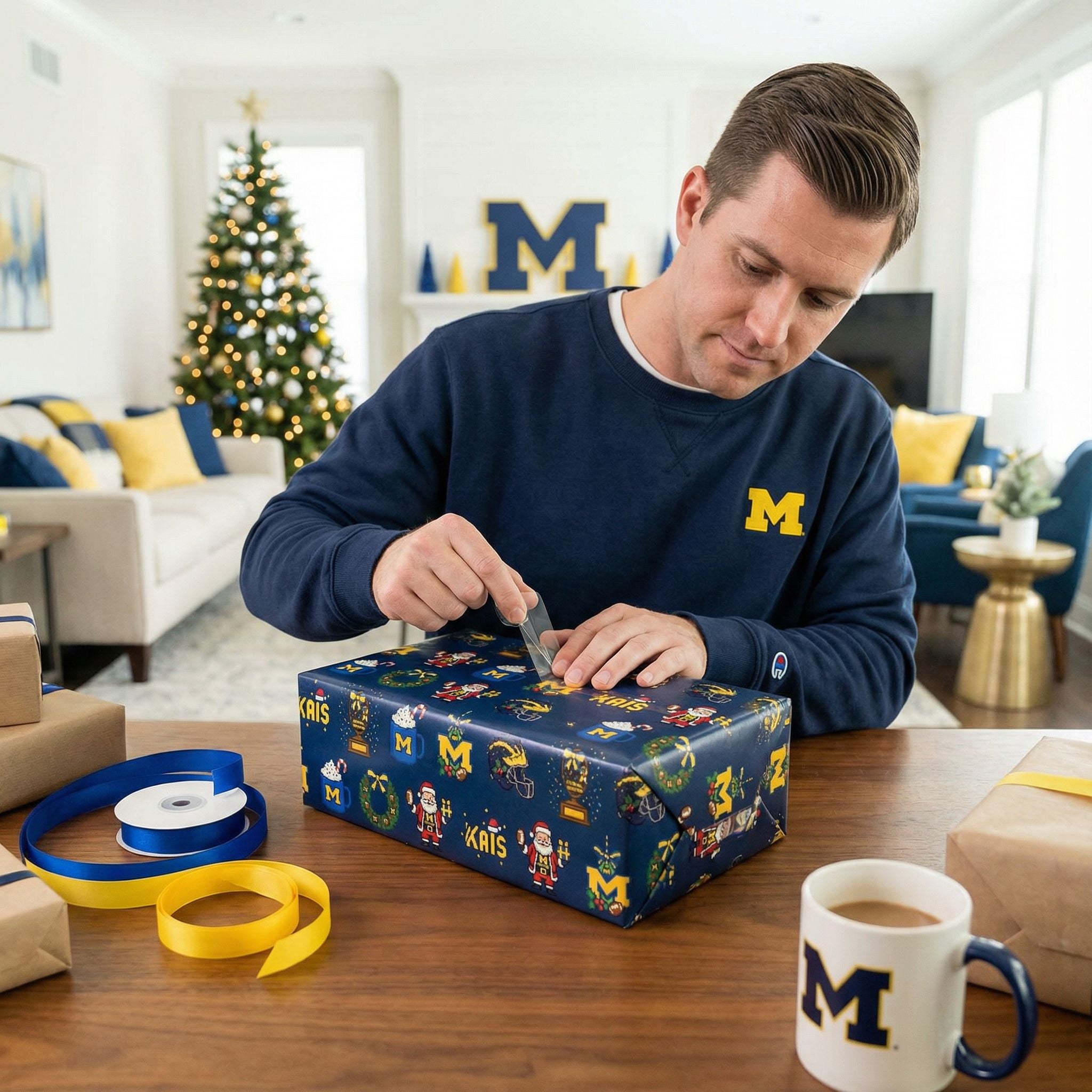 Festive Wolverines Holiday Paper - Retro 8-Bit Game Day Cheer - Photo 6