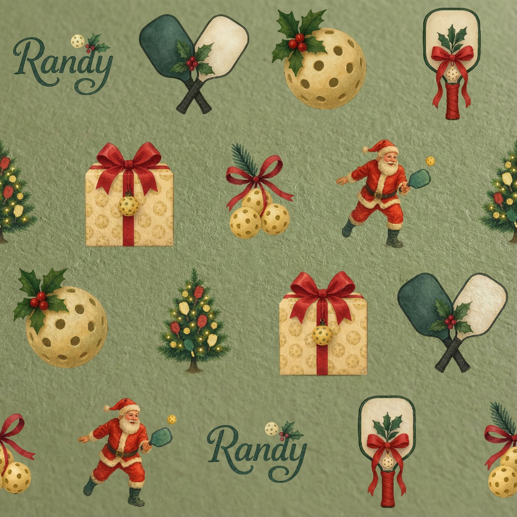 Personalizable Pickleball Christmas Gift Wrap - Nostalgic Holiday Sport - Photo 4
