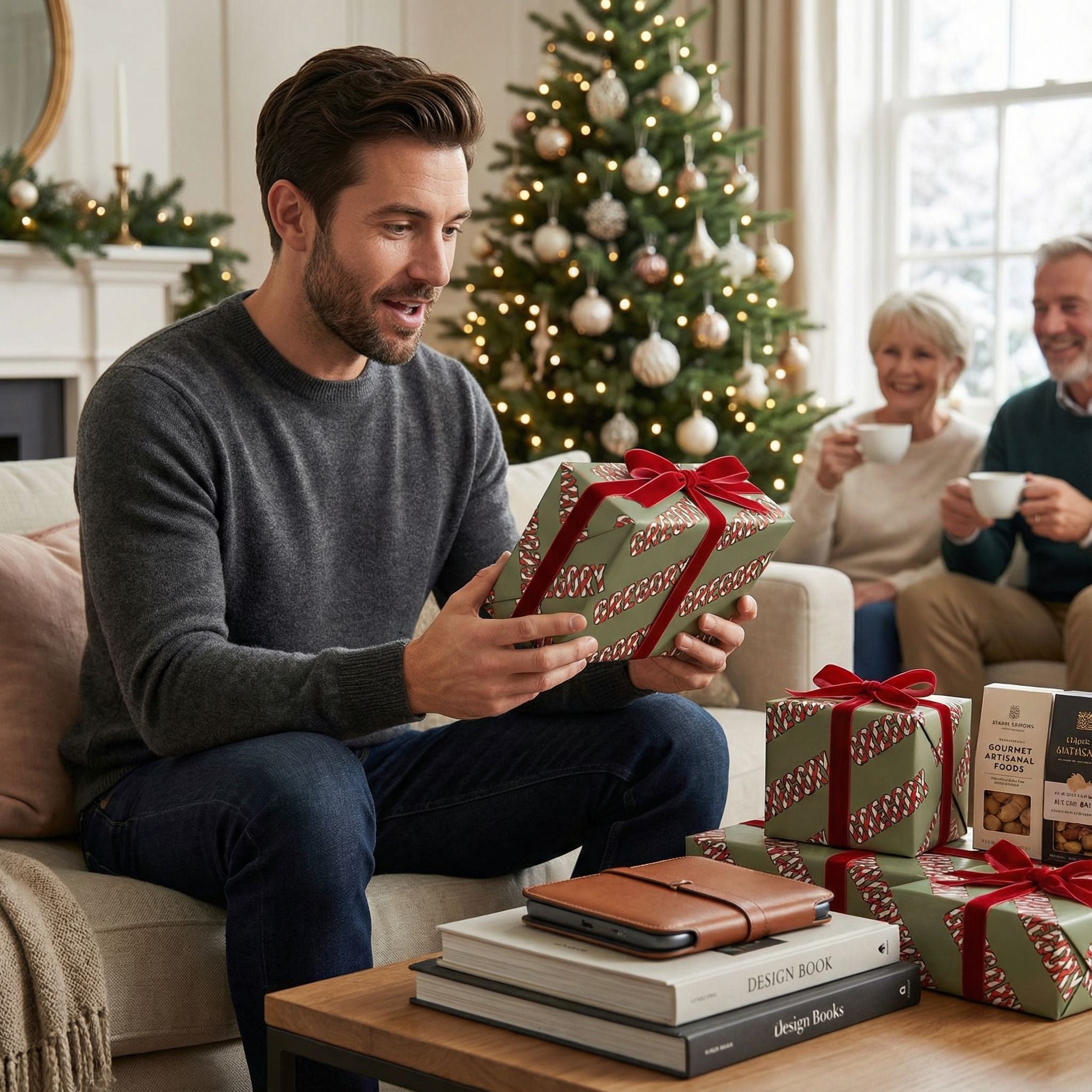 Personalizable Christmas Wrapping Paper - Bold Striped Name Design - Photo 7