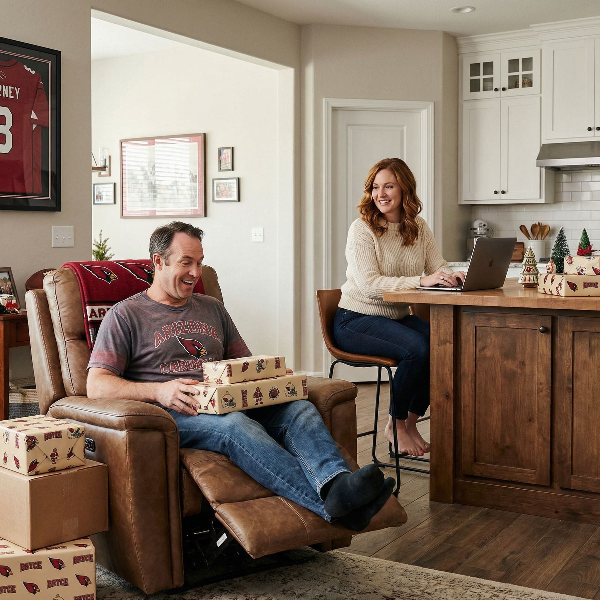 Christmas Gridiron Wrap - Retro Bird Mascot Football Design - Photo 5