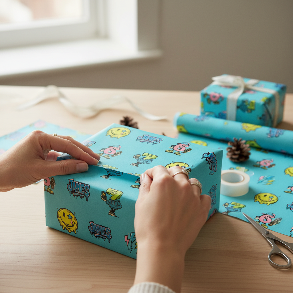 Gen Z Christmas Wrapping Paper - Retro-Comic '6 & 7' Vibe - Photo 4