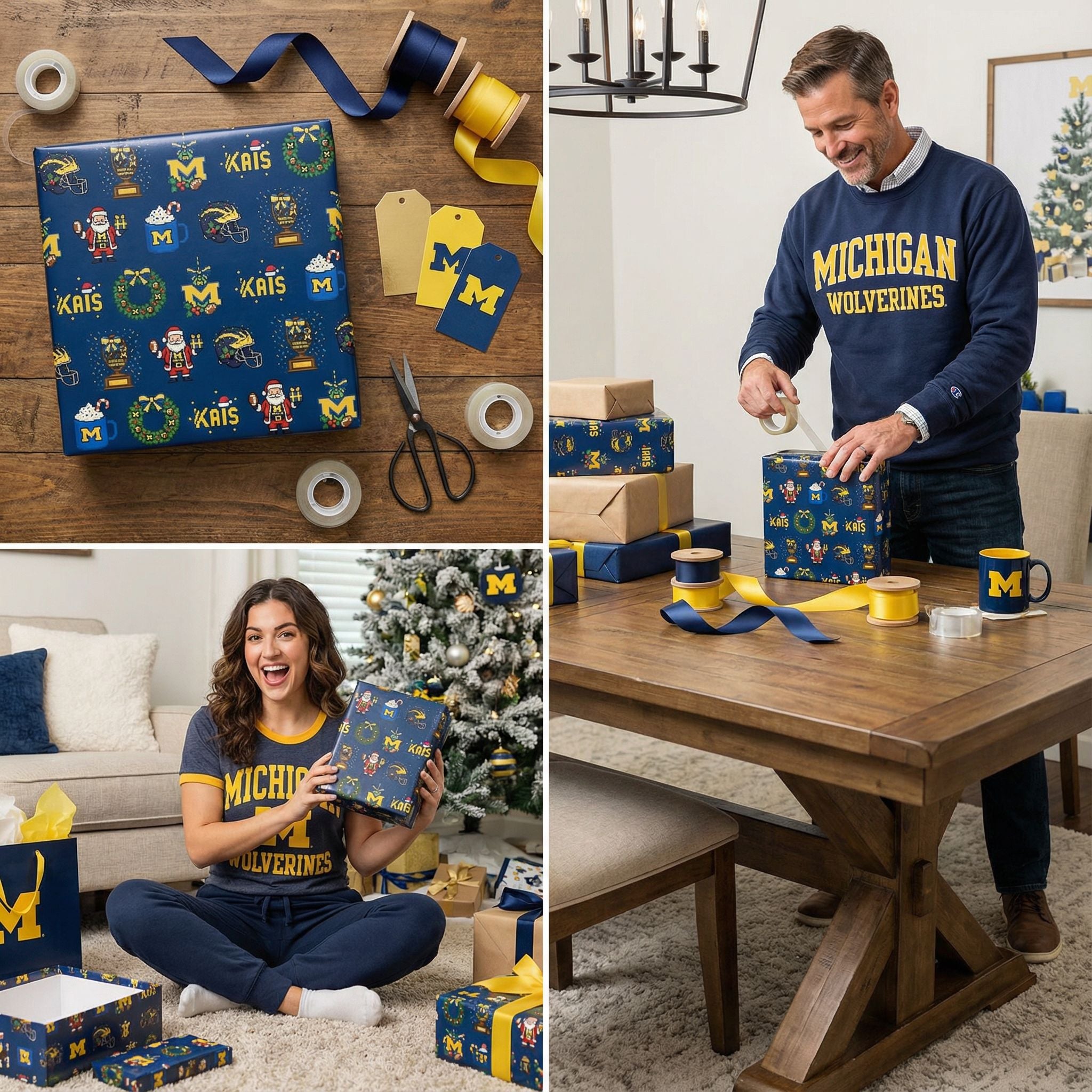 Festive Wolverines Holiday Paper - Retro 8-Bit Game Day Cheer - Photo 10