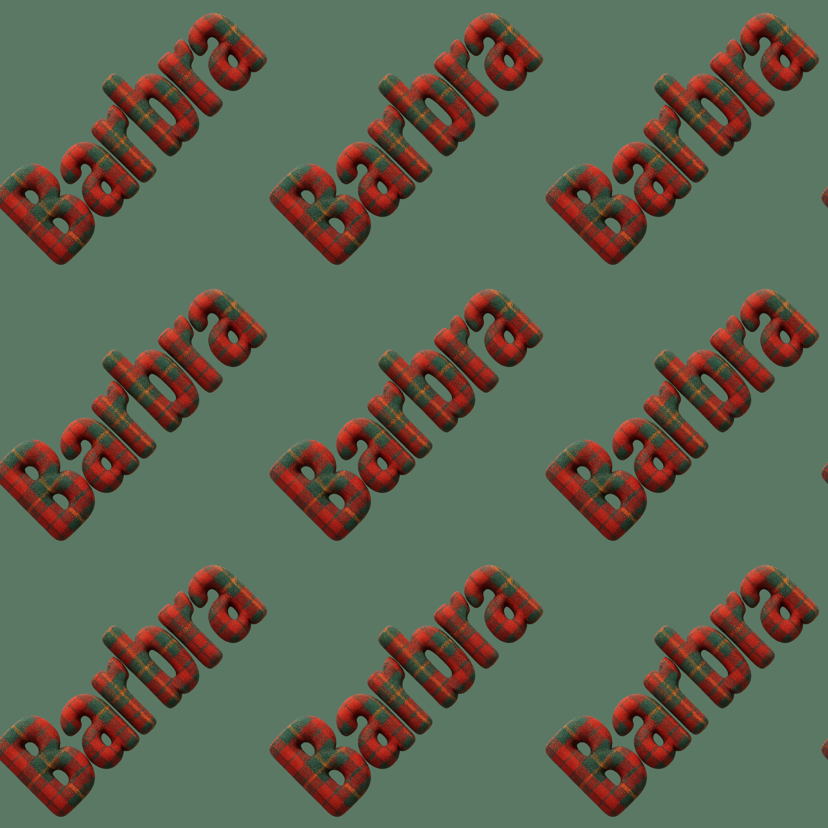 Personalizable Plaid Christmas Wrapping Paper - Chunky Name Design - Photo 2