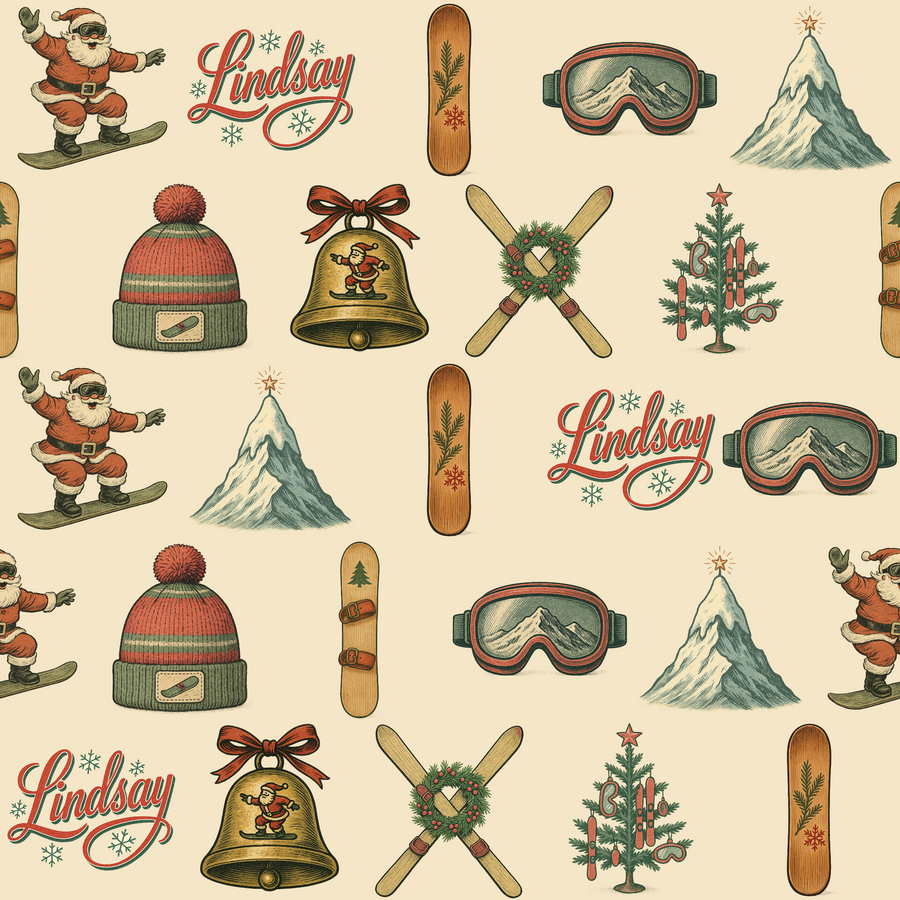 Snowboarding Santa
