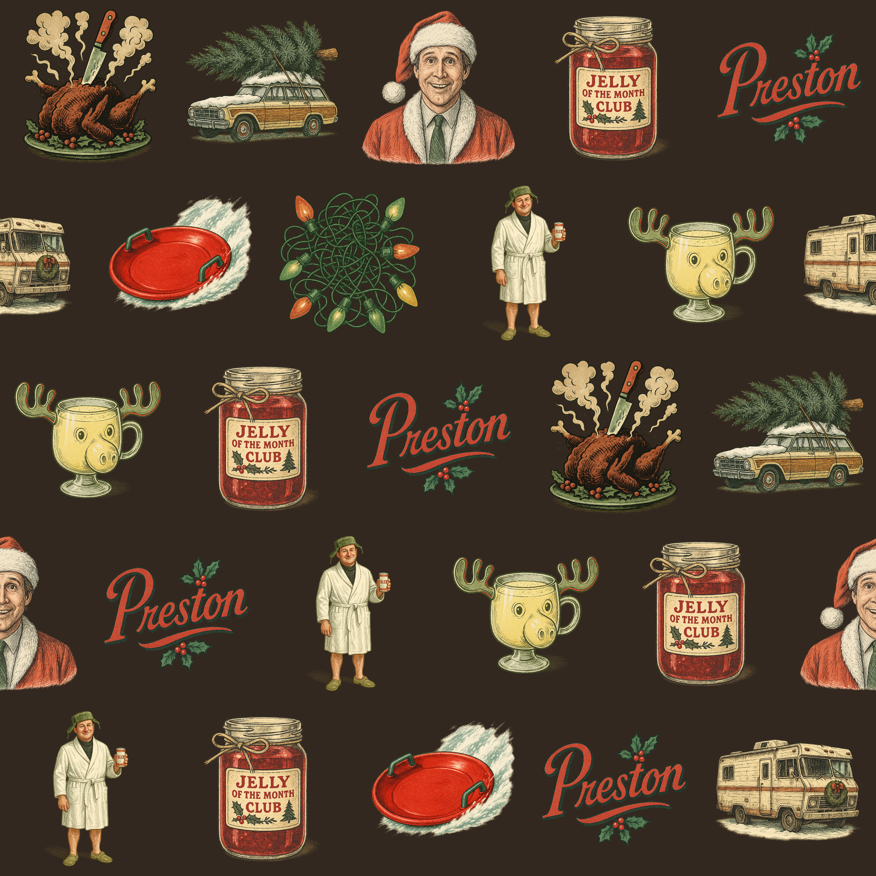 Premium Christmas Paper - Classic Winter Scenes Pattern - Add Your Name - Photo 2