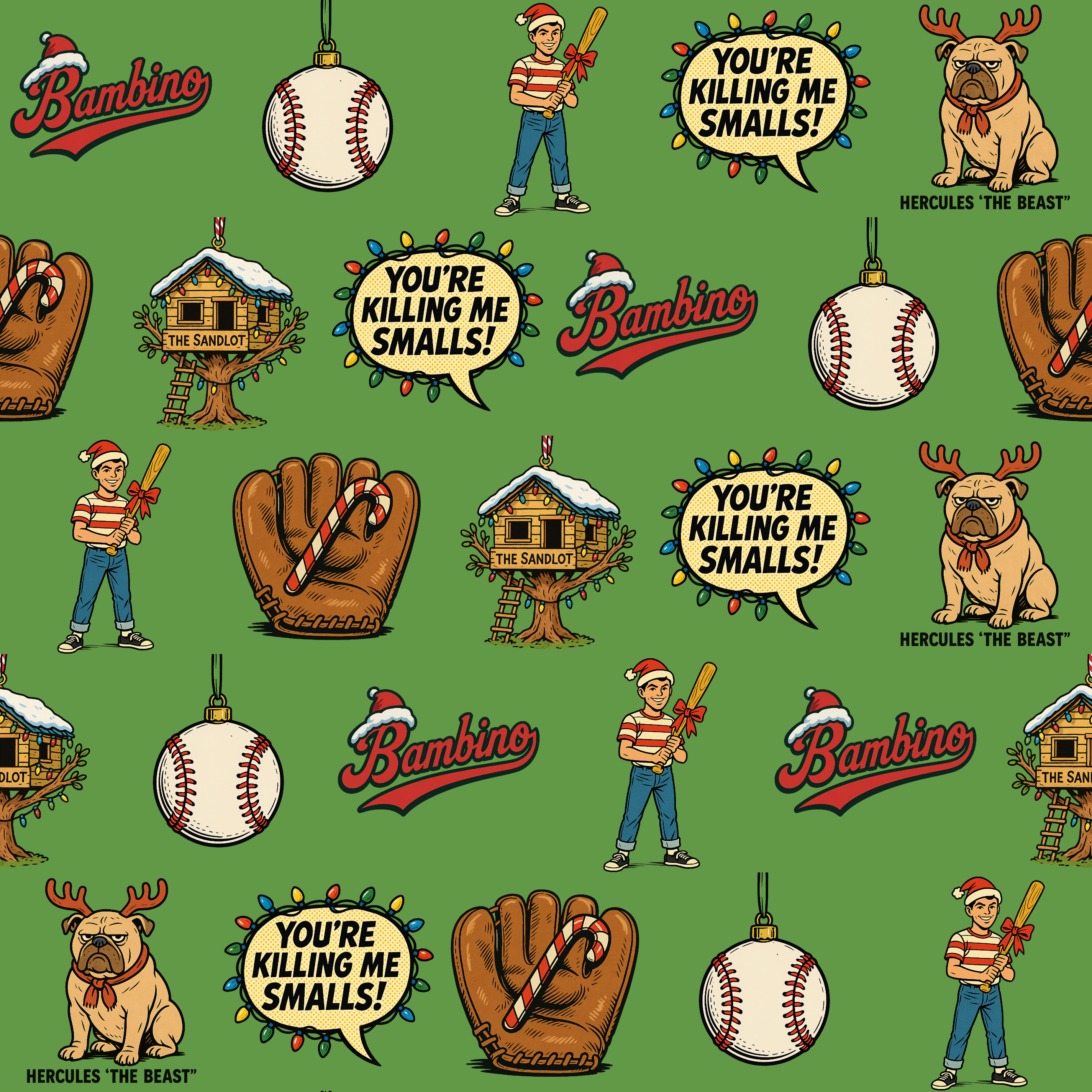 Killing Me Smalls Christmas Wrap - Vintage Comic Holiday Paper - Photo 1