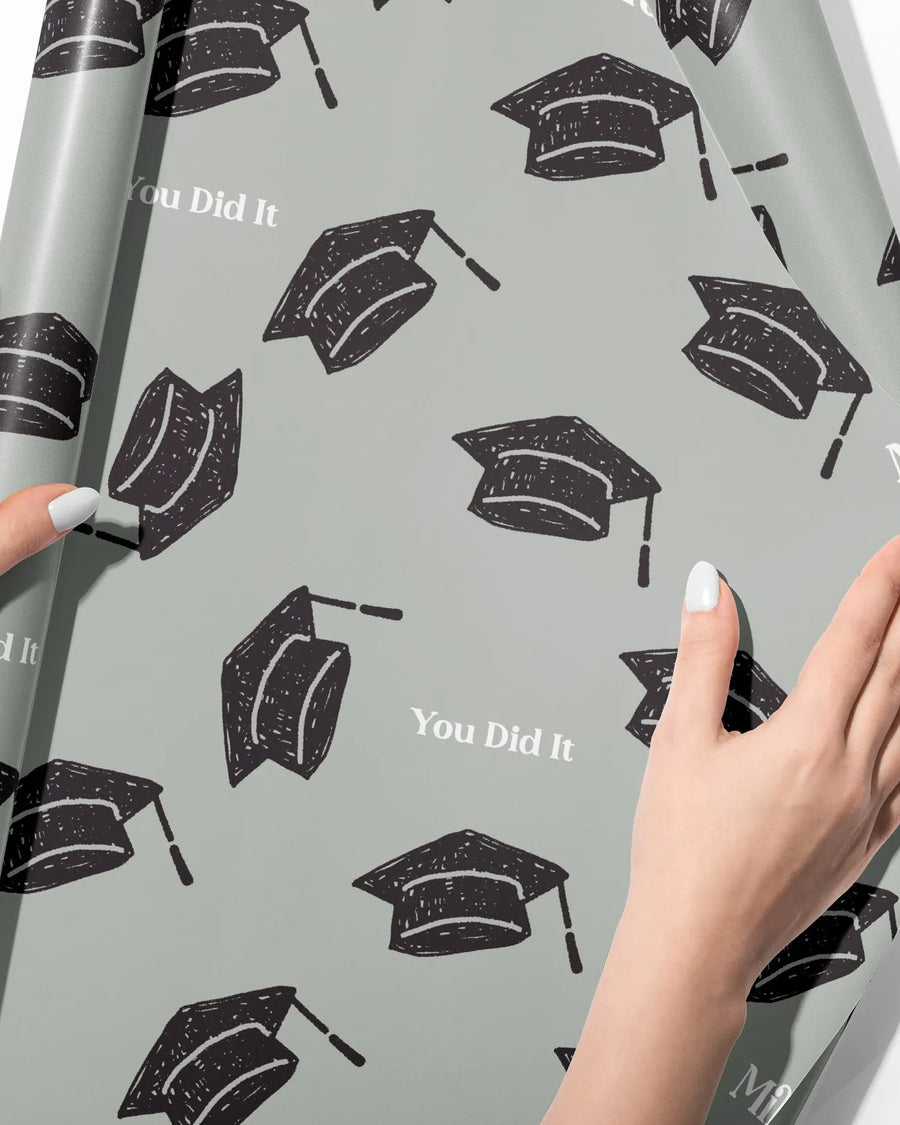 Congrats grad wrapping paper on a gift