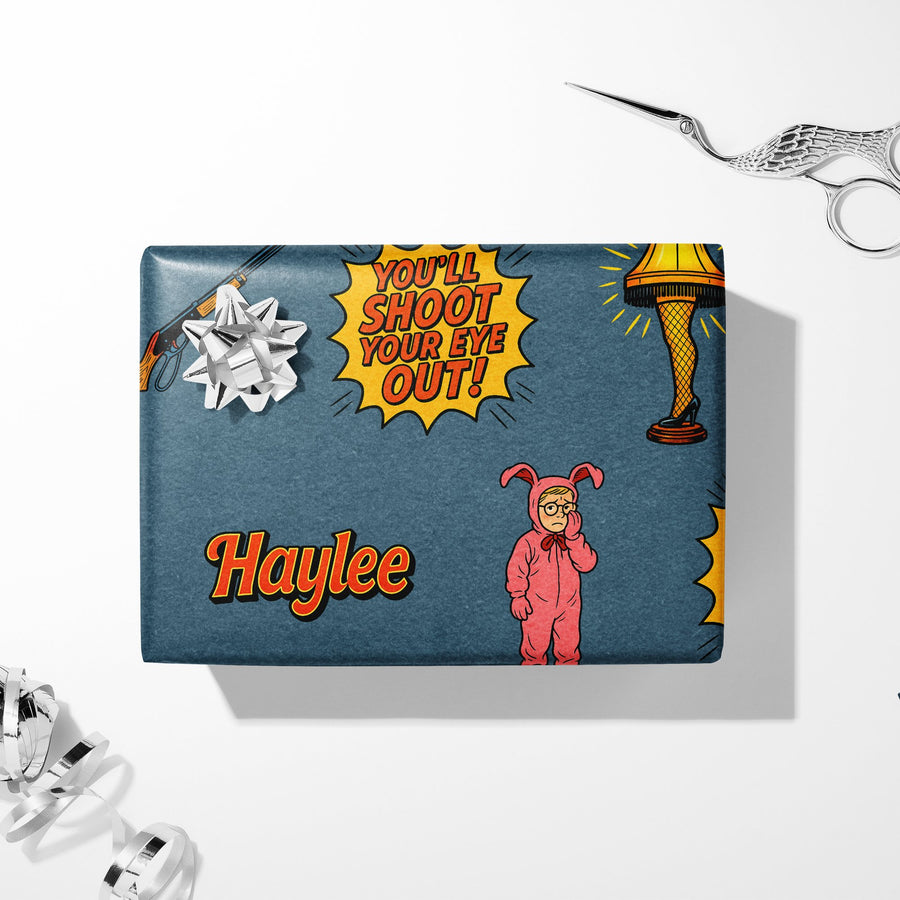 Custom Christmas Gift Paper - Vintage Comic Style Festive Delights