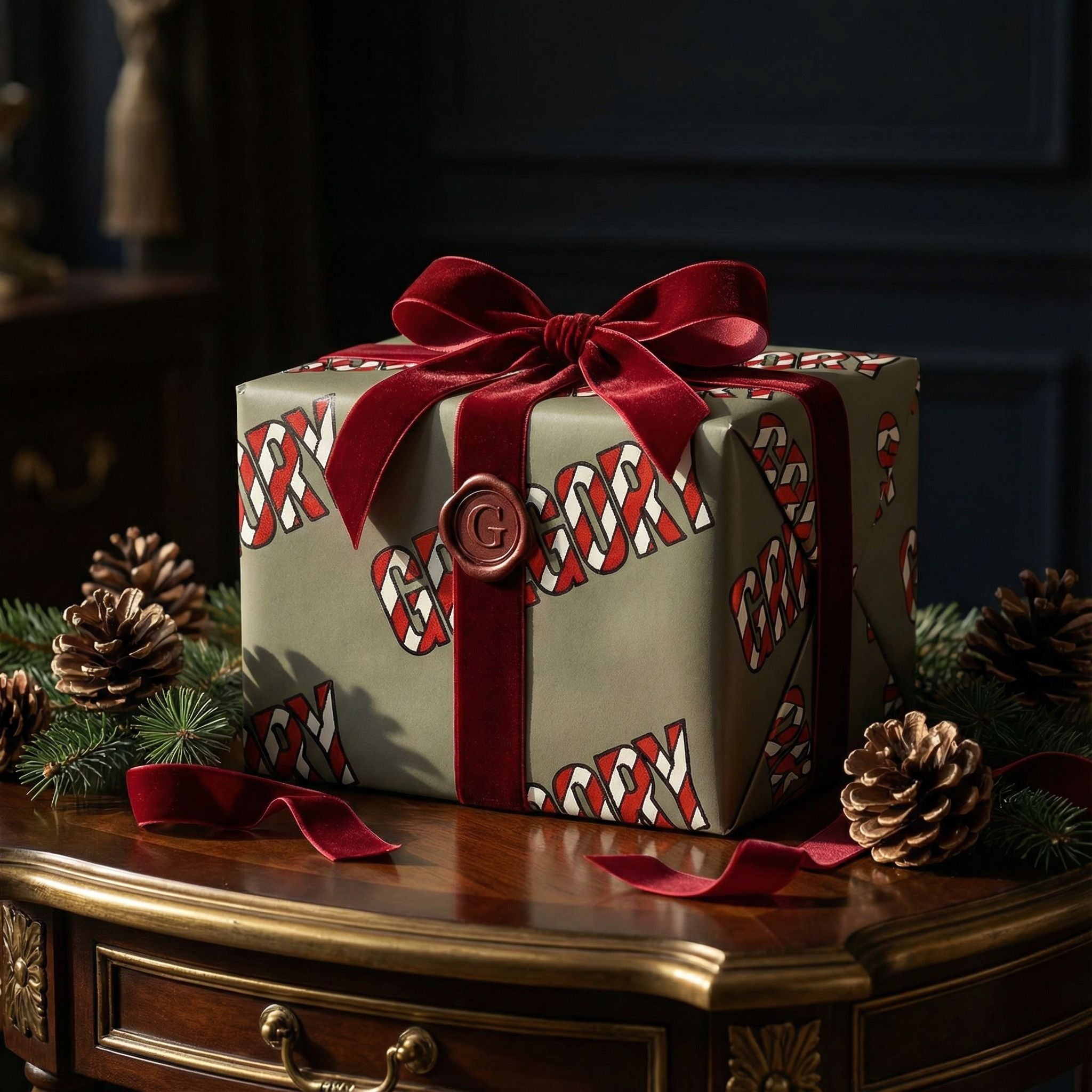 Personalizable Christmas Wrapping Paper - Bold Striped Name Design - Photo 5