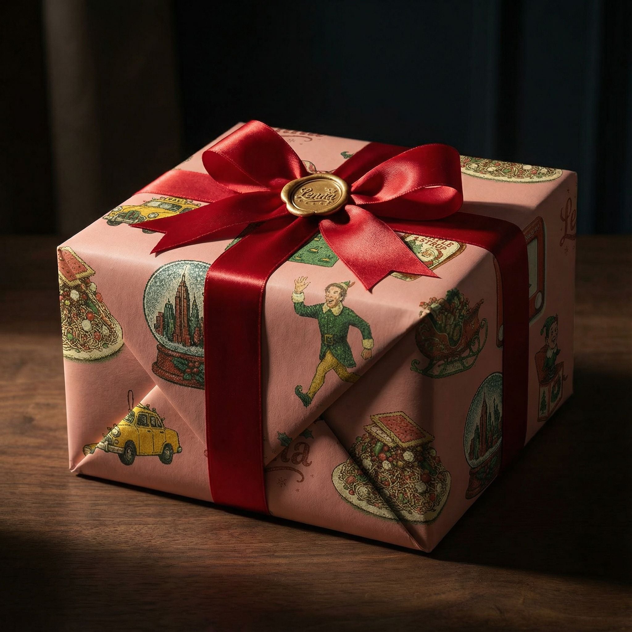 Retro North Pole Gift Wrap - Cheerful Winter Character Theme - Custom Name - Photo 4