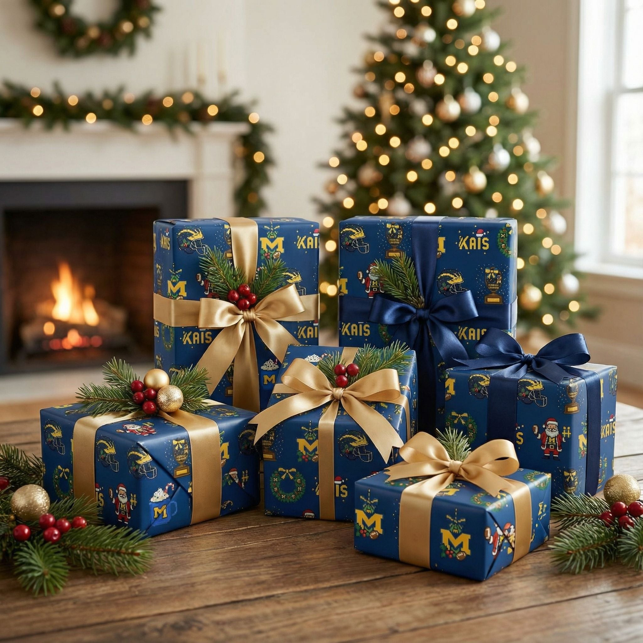 Festive Wolverines Holiday Paper - Retro 8-Bit Game Day Cheer - Photo 12