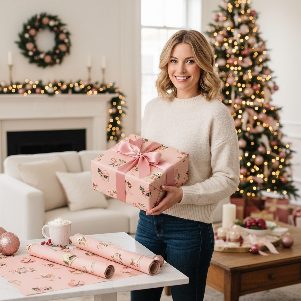 Pink Hockey Christmas Wrapping Paper - Polar Bear Delight - Photo 4