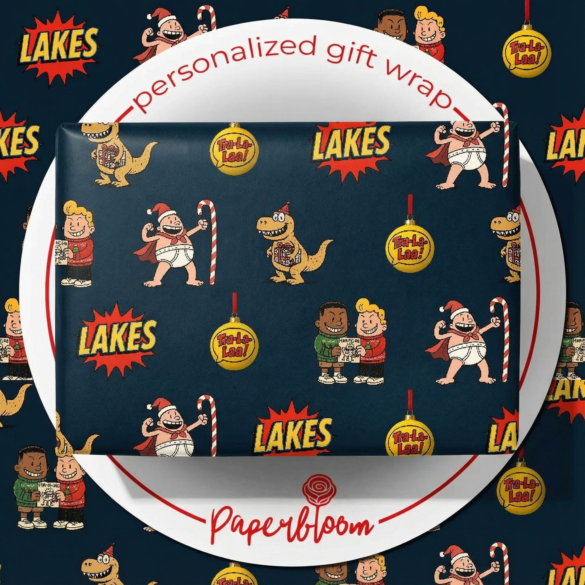 Retro Comic Hero Christmas Wrapping Paper - Action-Packed Festive Design - Photo 1