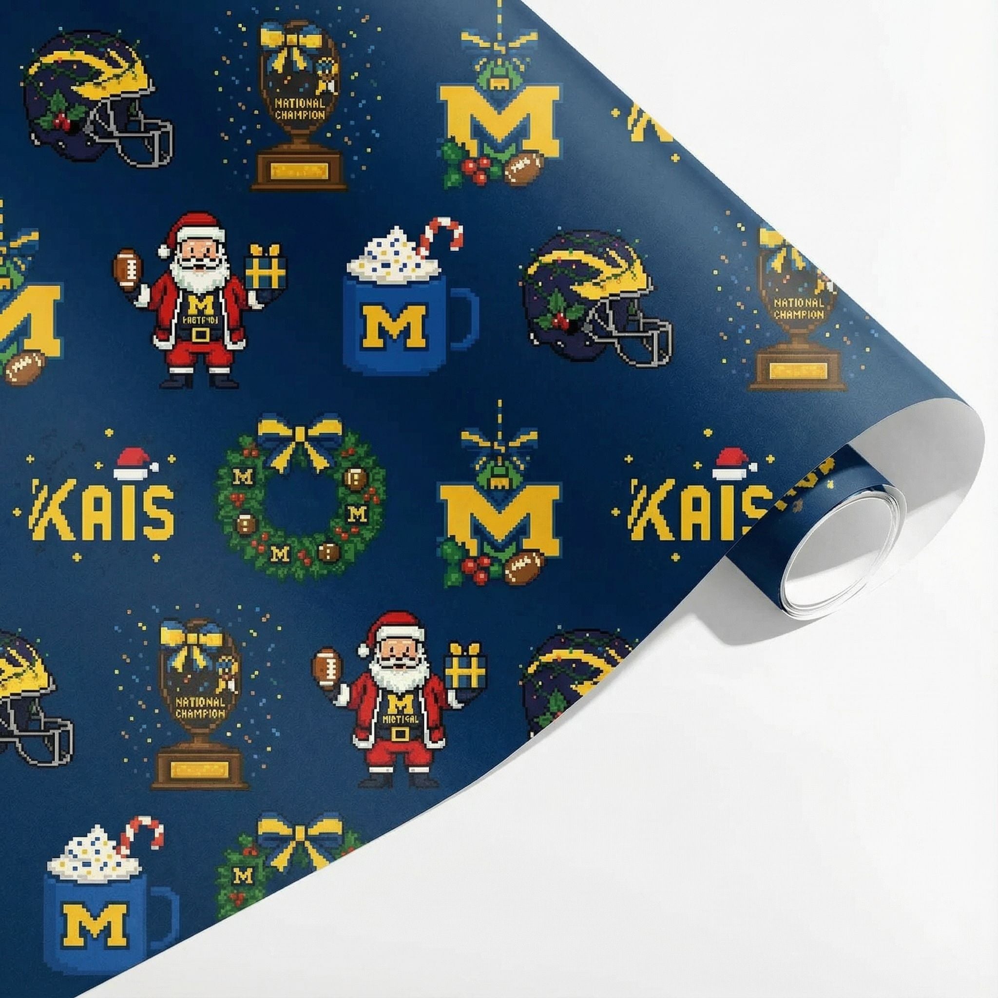 Festive Wolverines Holiday Paper - Retro 8-Bit Game Day Cheer - Photo 3