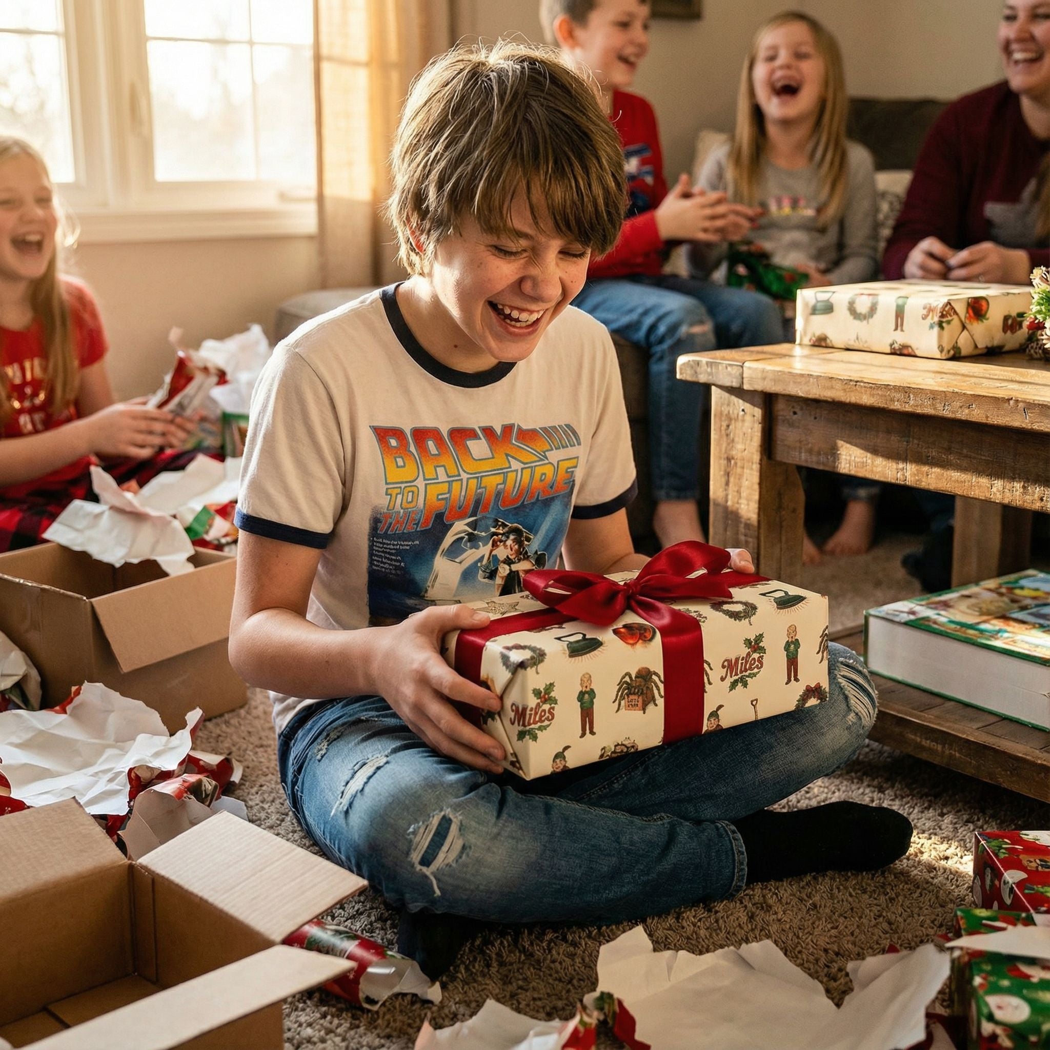 Clever Kid Holiday Surprise Wrap - Bumbling Characters Christmas Paper - Photo 4