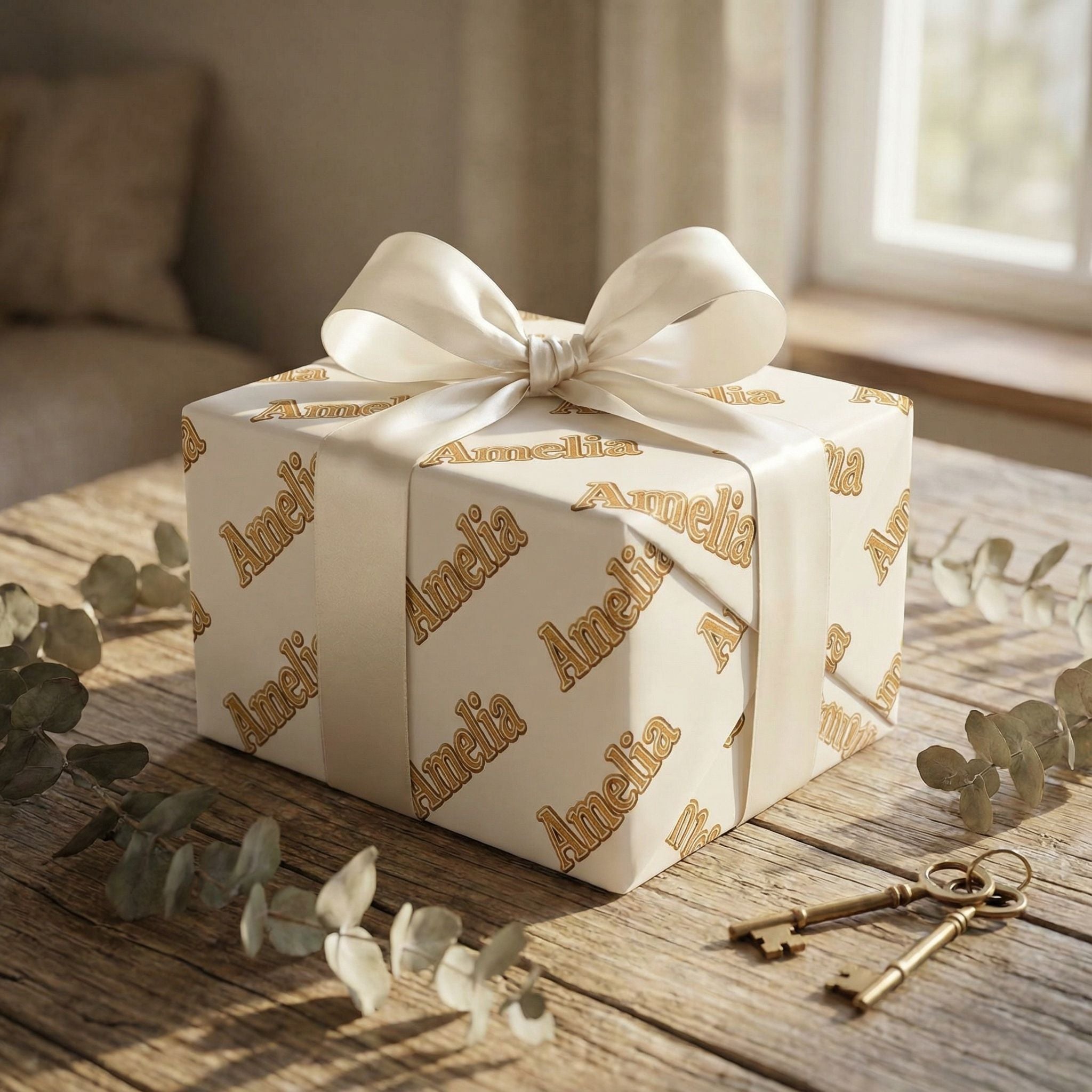 Gingerbread Script Christmas Wrap - Add Your Name Custom Design - Photo 4