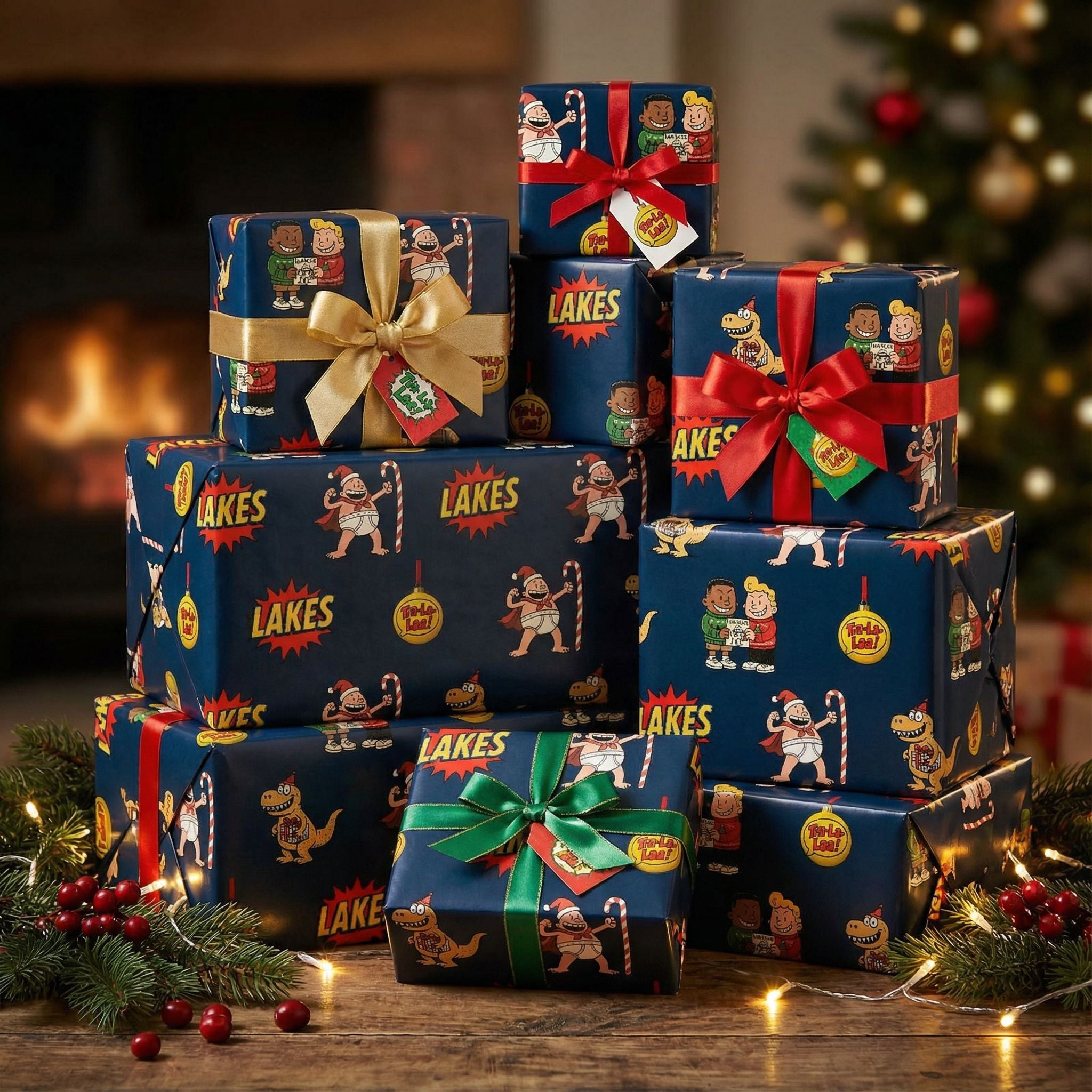 Retro Comic Hero Christmas Wrapping Paper - Action-Packed Festive Design - Photo 5