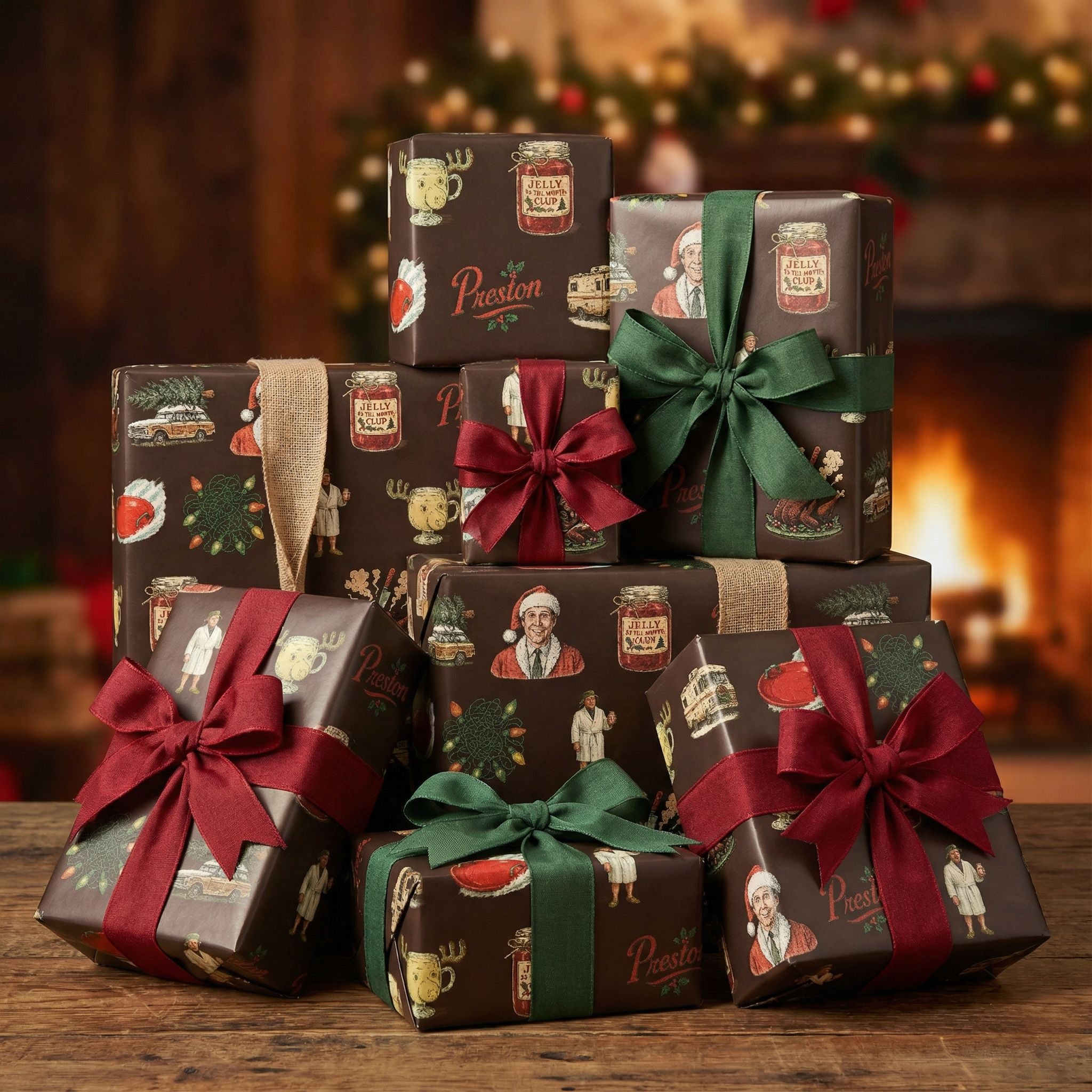 Premium Christmas Paper - Classic Winter Scenes Pattern - Add Your Name - Photo 4