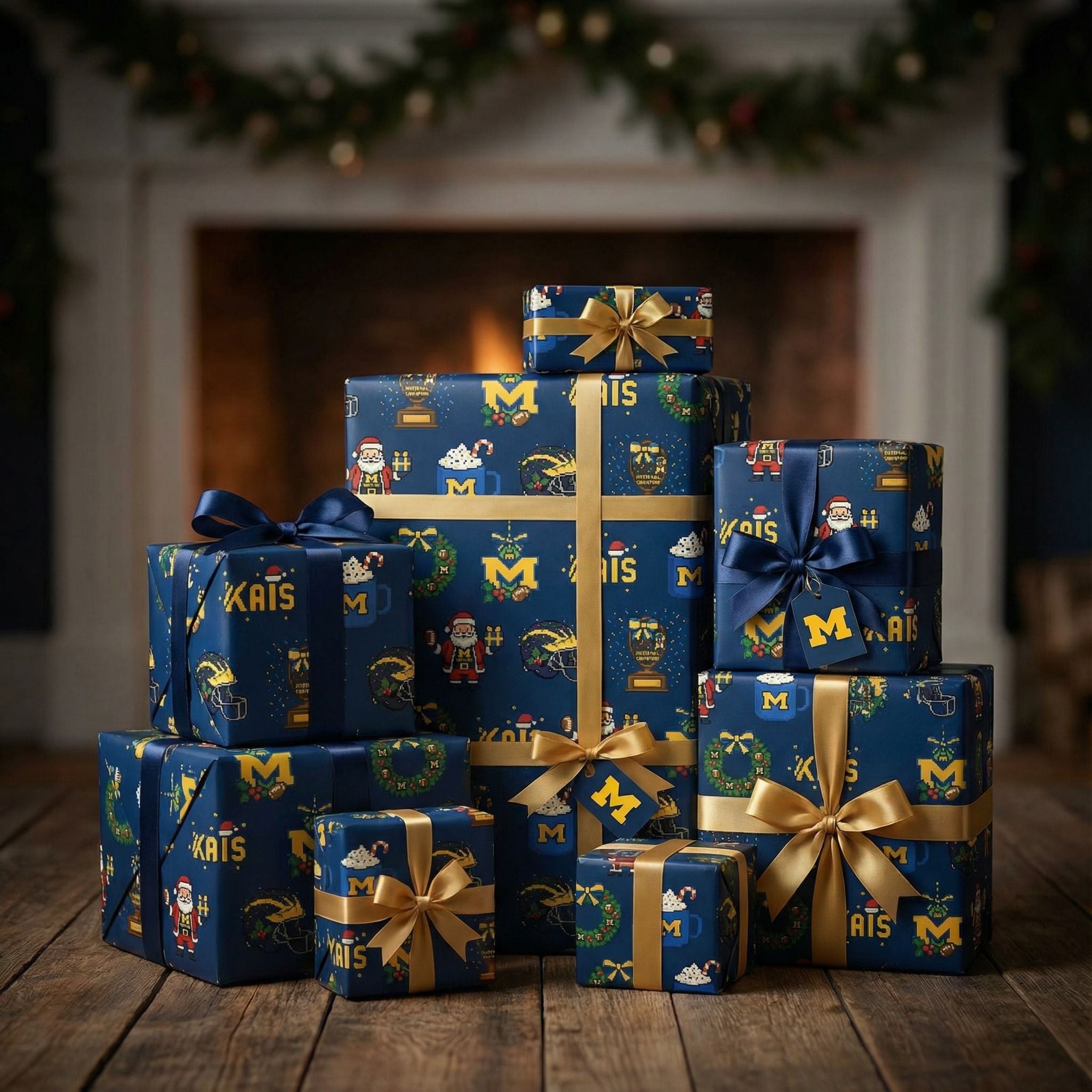 Festive Wolverines Holiday Paper - Retro 8-Bit Game Day Cheer - Photo 5