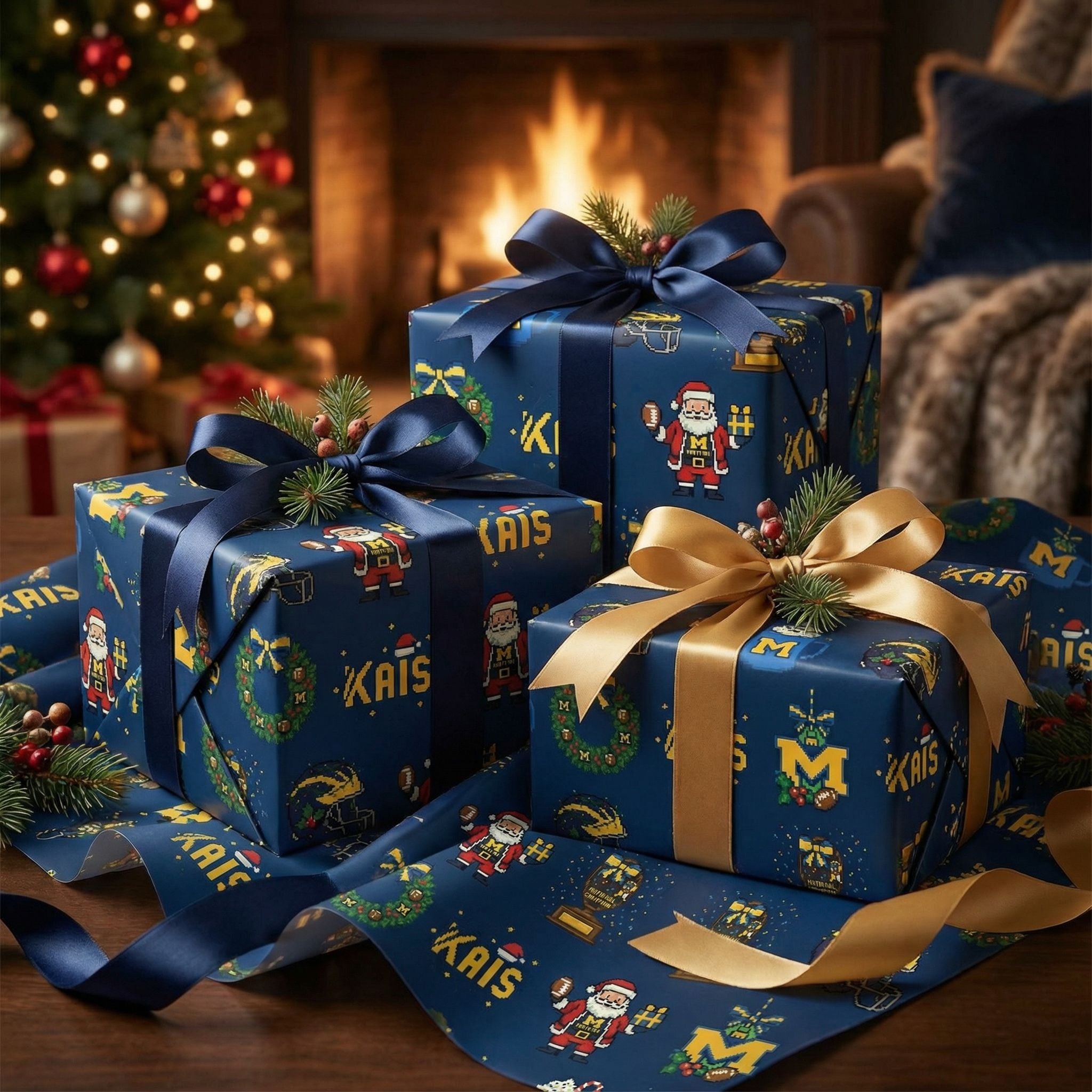 Festive Wolverines Holiday Paper - Retro 8-Bit Game Day Cheer - Photo 7