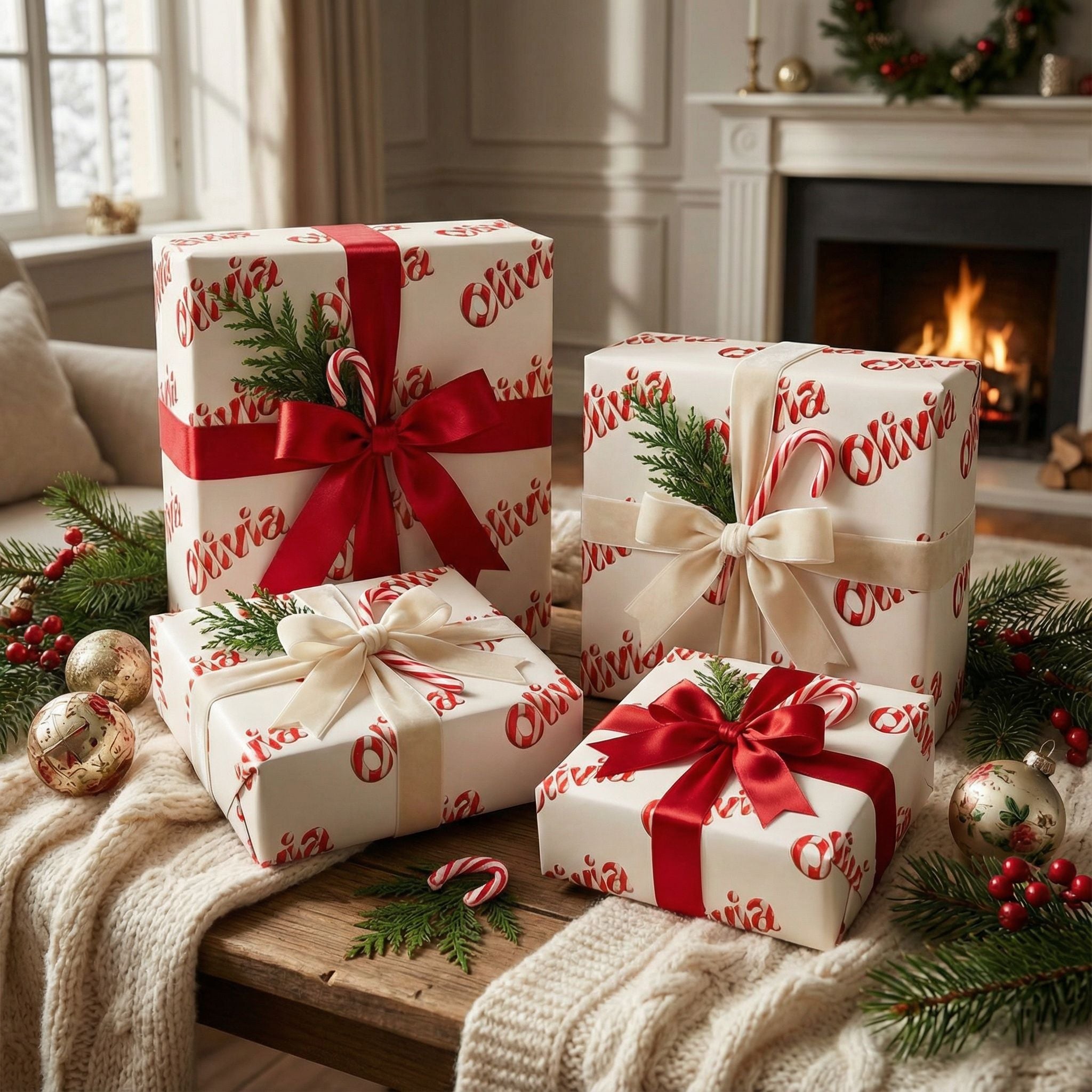 Jolly Candy Cane Custom Wrap - Animated Style Personalized Gifts - Photo 3