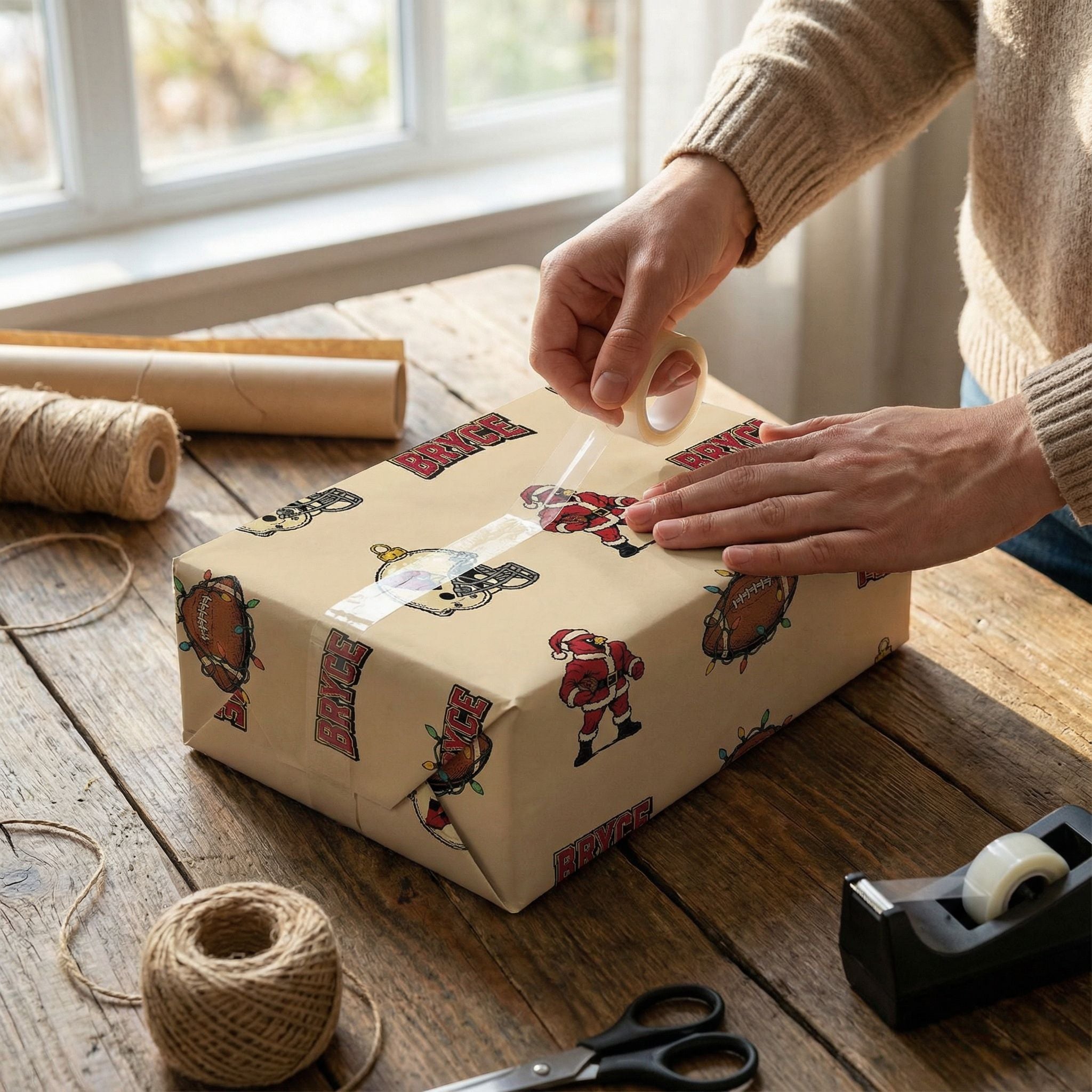 Christmas Gridiron Wrap - Retro Bird Mascot Football Design - Photo 6