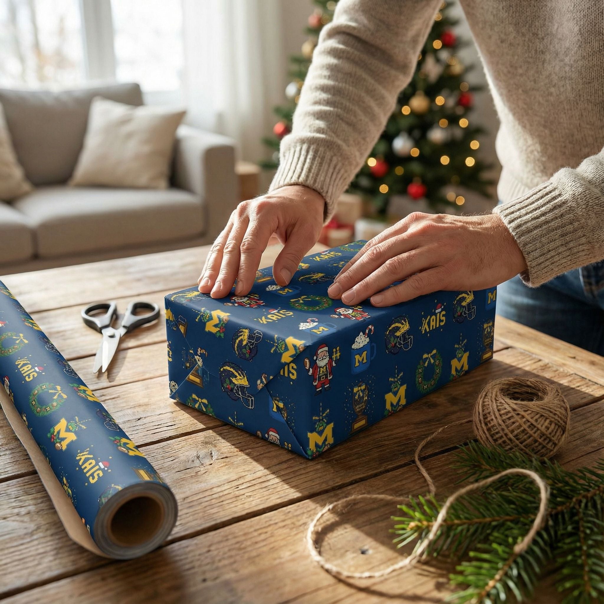 Festive Wolverines Holiday Paper - Retro 8-Bit Game Day Cheer - Photo 9